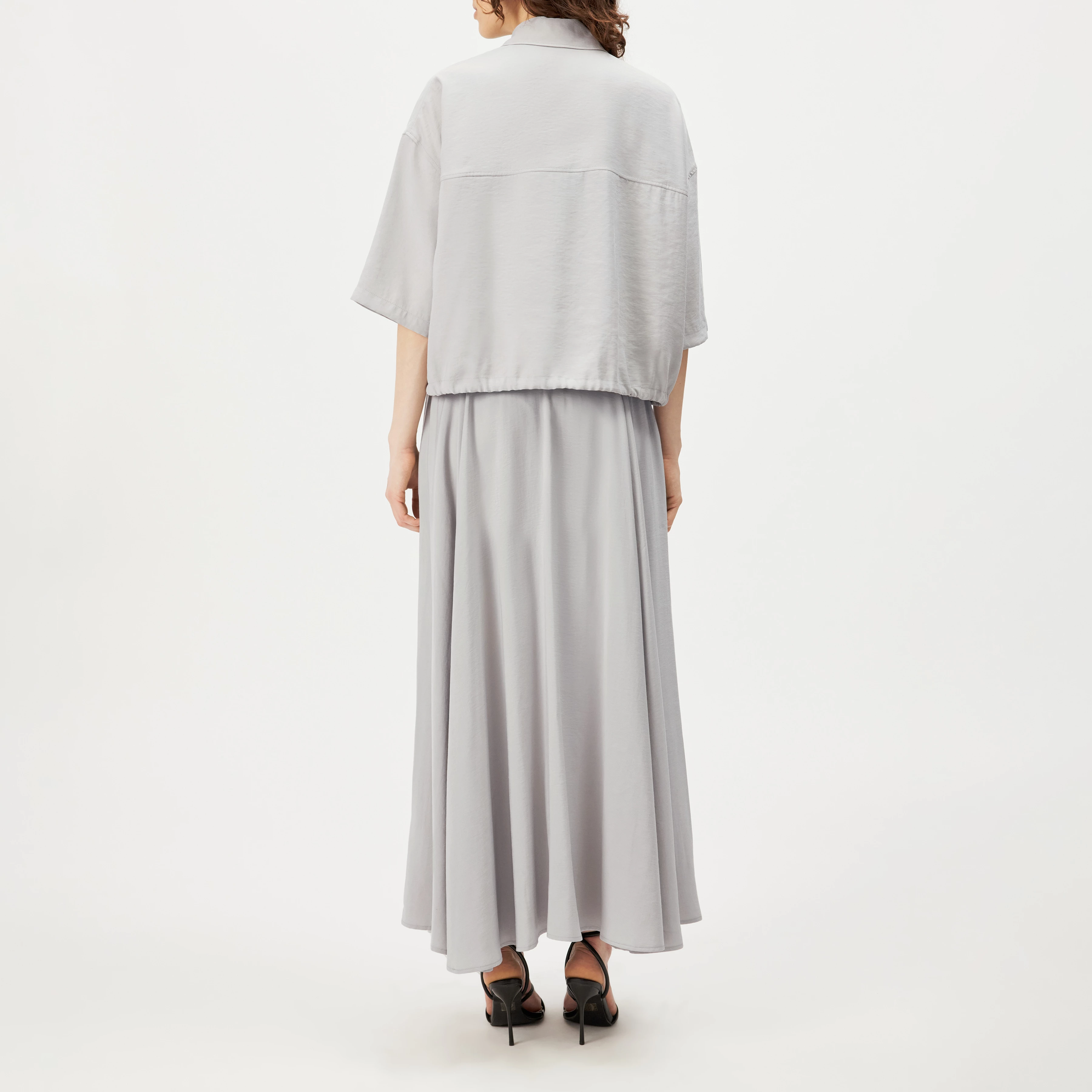 LAINAY - Chemisier court en twill fluide - women - gris - Rückansicht