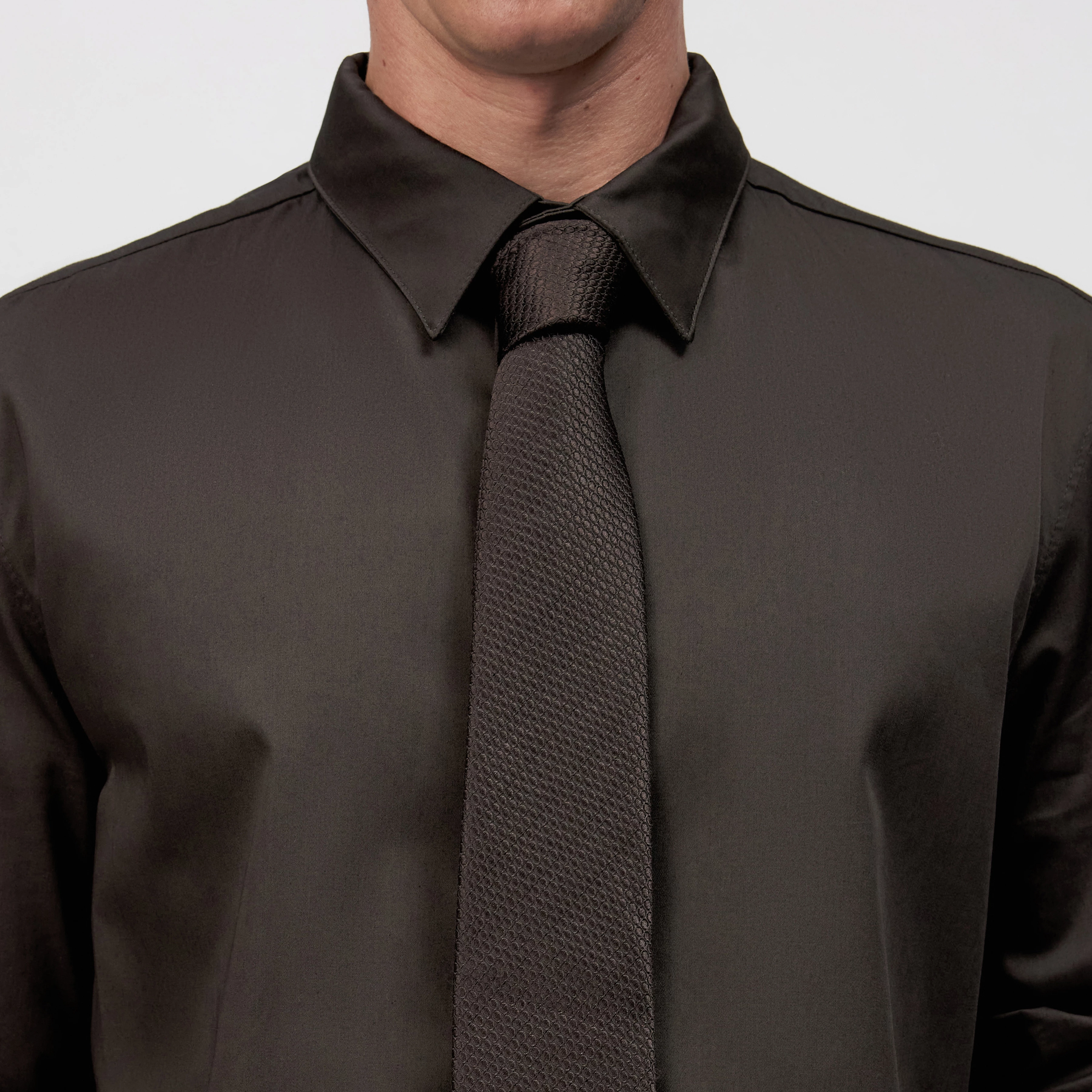 TIE_MODERN - Krawatte in Seide - Unisex - braun - Seitenansicht