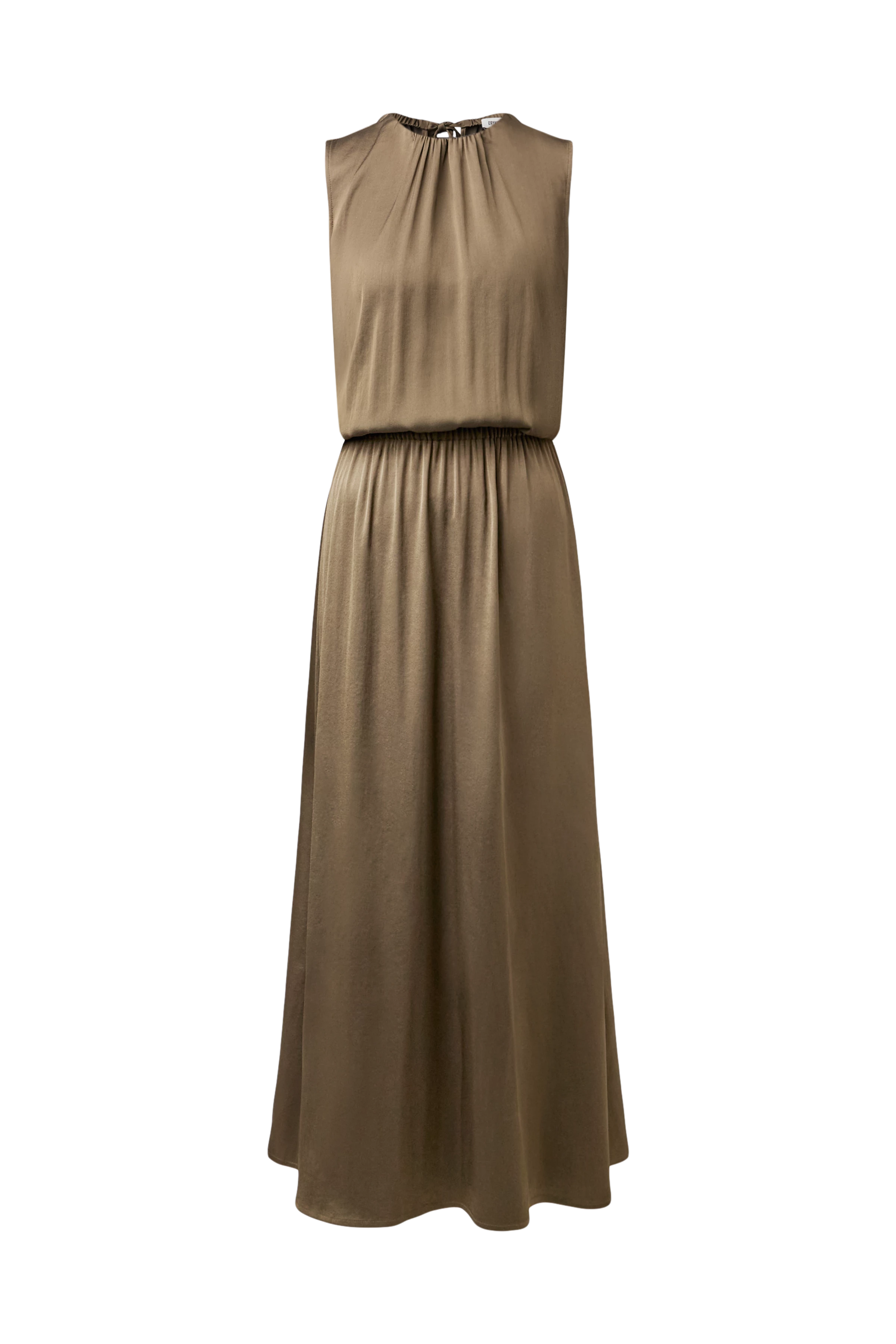 FILINA - Sleeveless maxi dress with waist tie - women - green - Freisteller Frontansicht