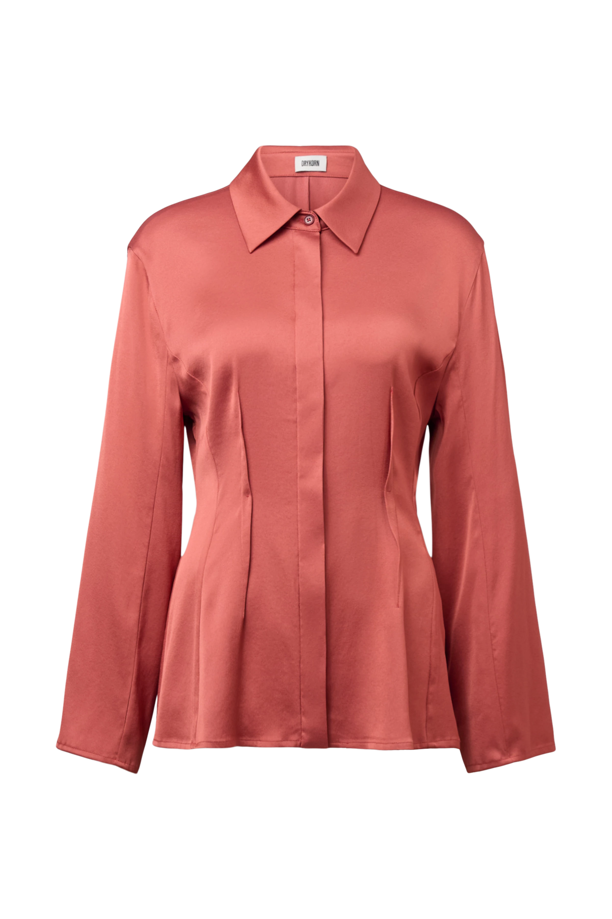 JASIRA - Chemisier cintré en satin fluide - women - orange - Freisteller Frontansicht
