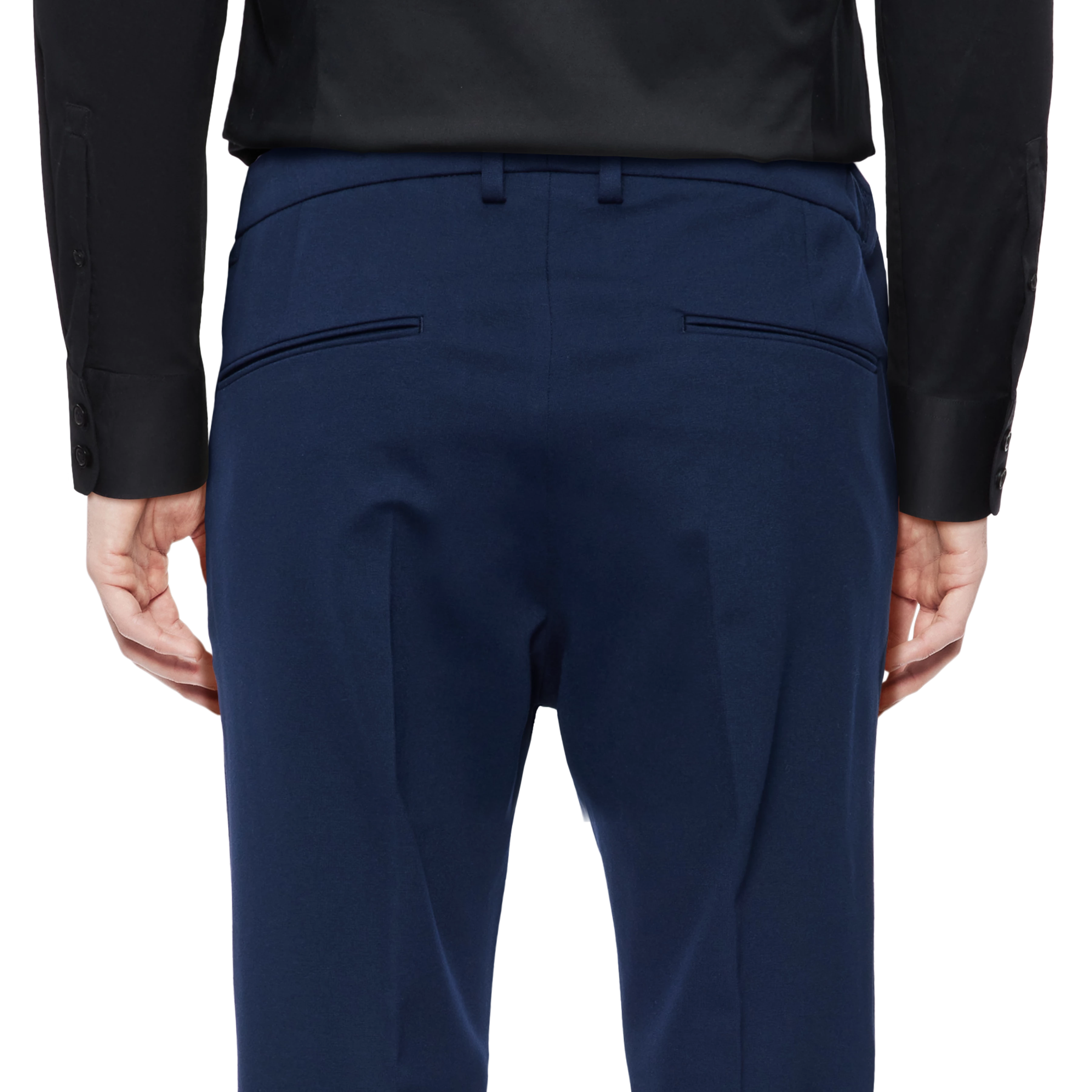 AJEND - Konfektionierte Hose in Jersey - Herren - blau - Detailansicht am Model