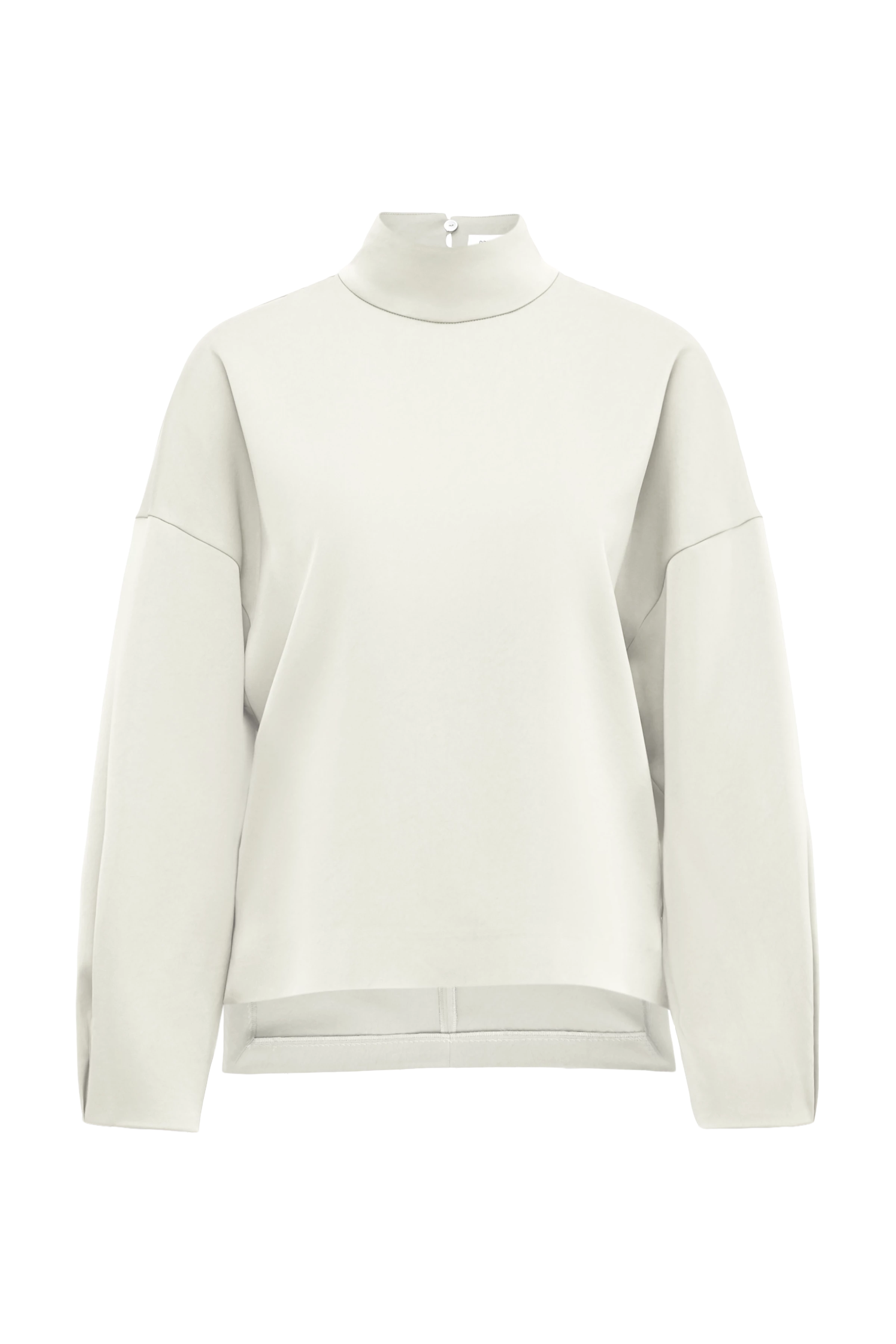 ALVARA - Blouse met opstaande kraag in satijn - dames - beige - Freisteller Frontansicht