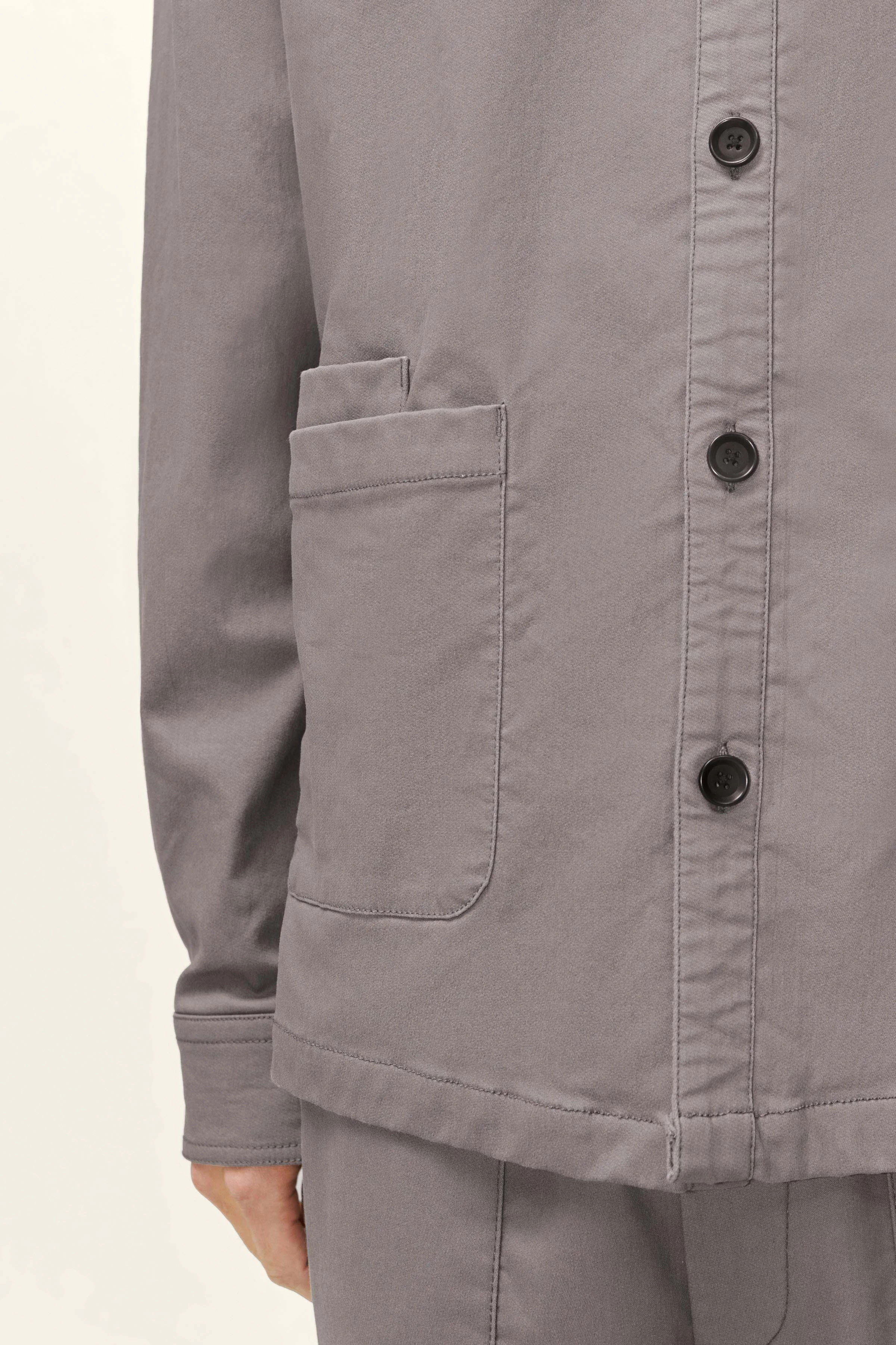 STOGE - Casual shirt in leather look - men - grey - Seitenansicht