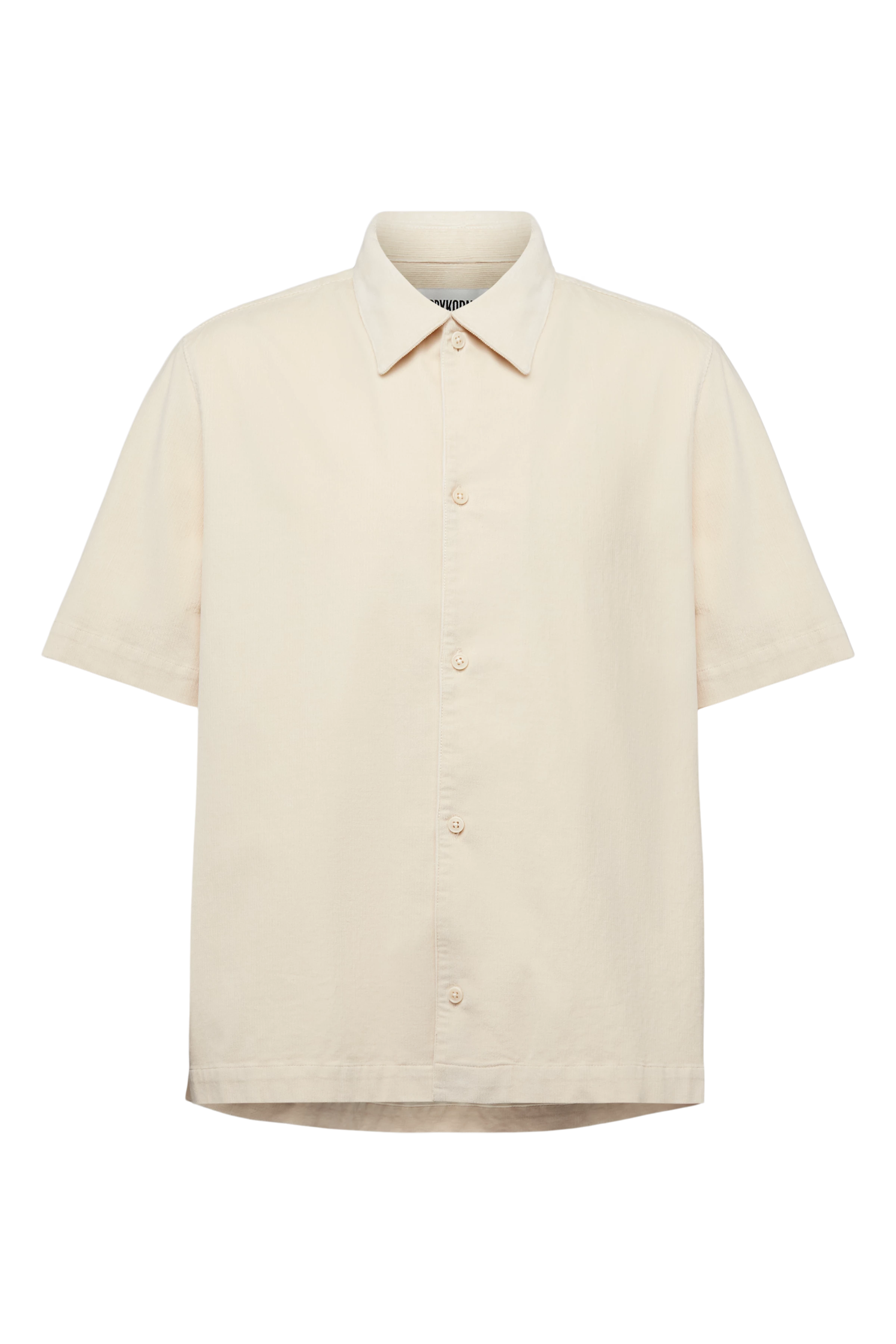 MERYN - Corduroy short-sleeve shirt - men - beige - Freisteller Frontansicht