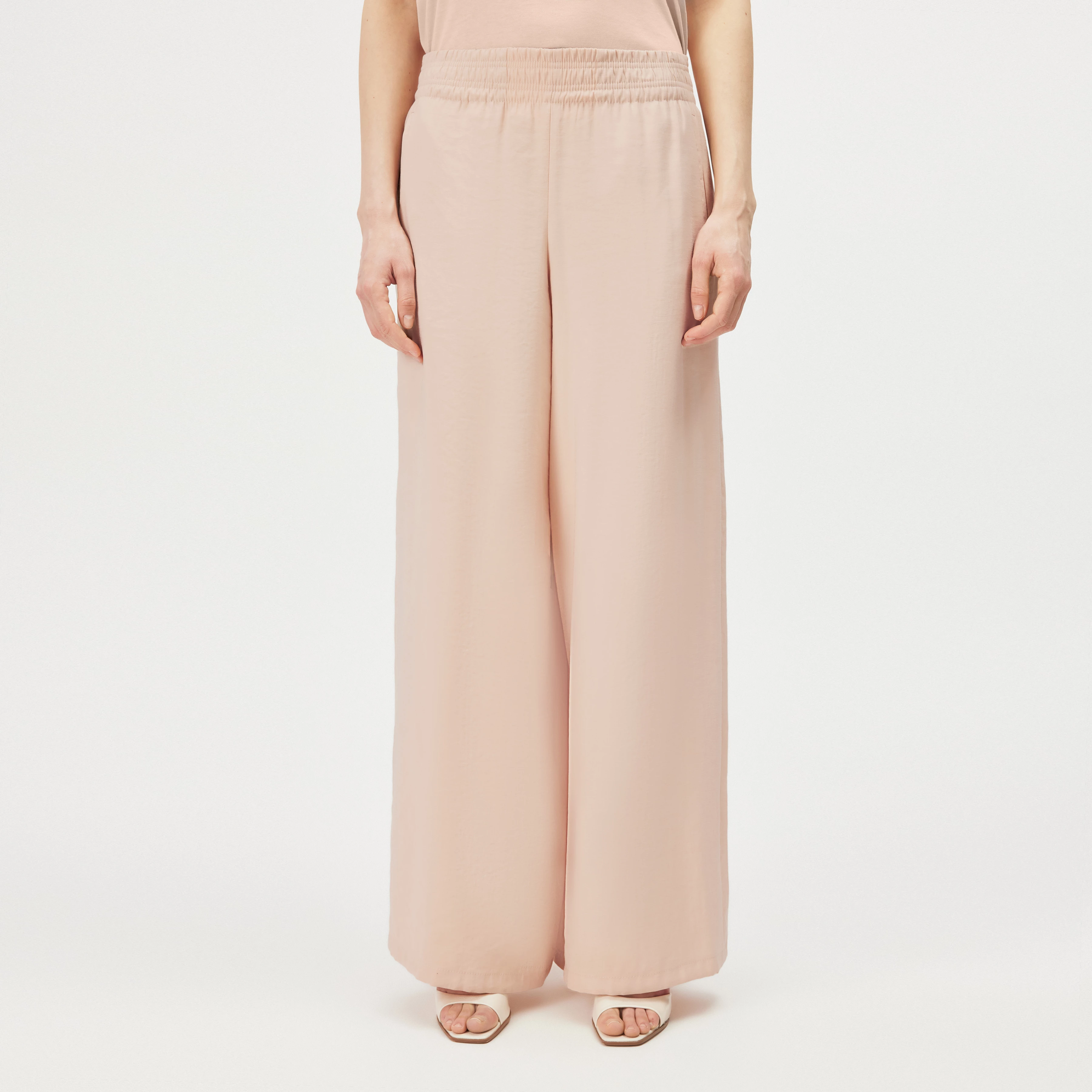CEILING - Pantalon ample en twill fluide. - women - orange - Frontansicht