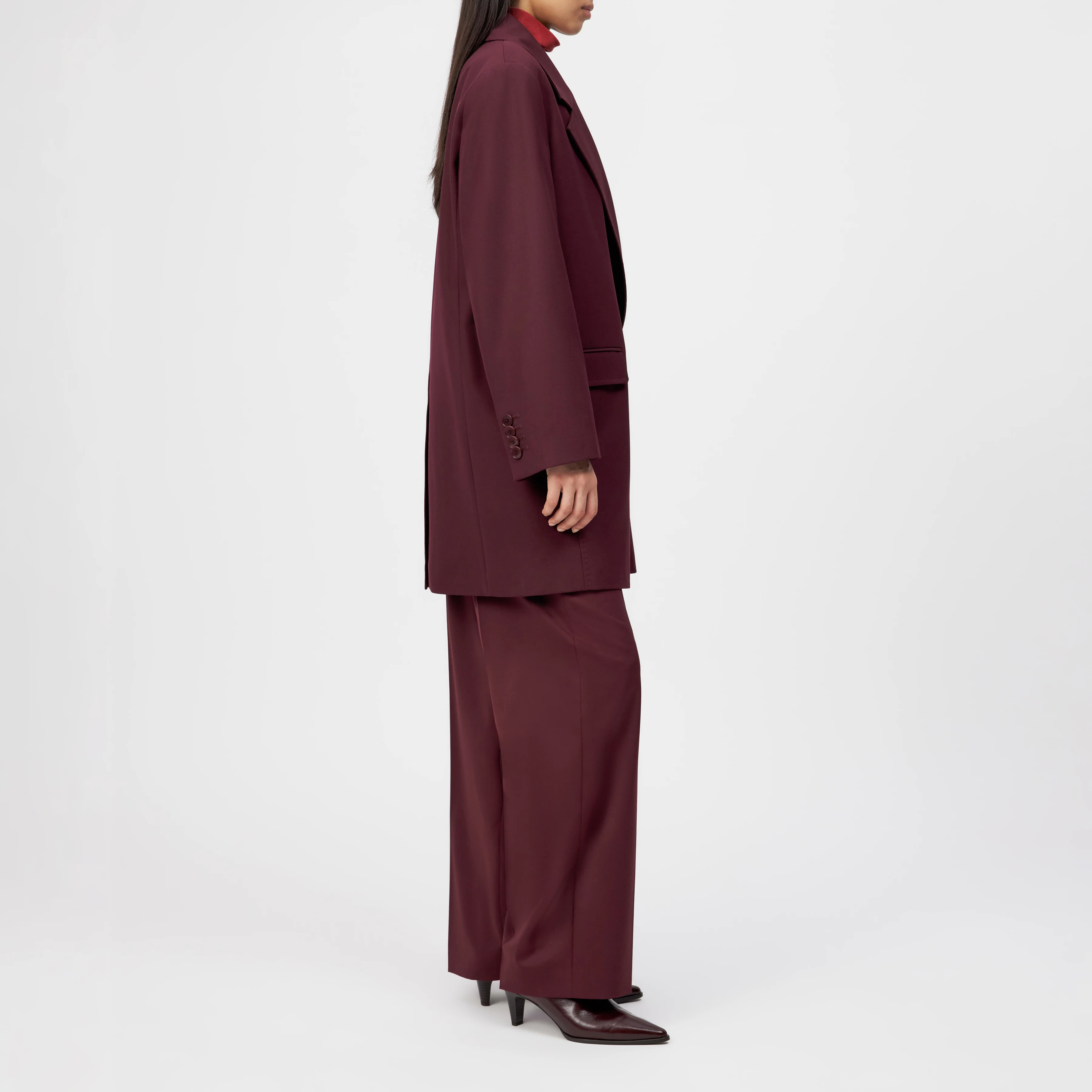 WESTOW - Oversized Mantel mit Reverskragen in Woll-Mix - Damen - rot - Seitenansicht