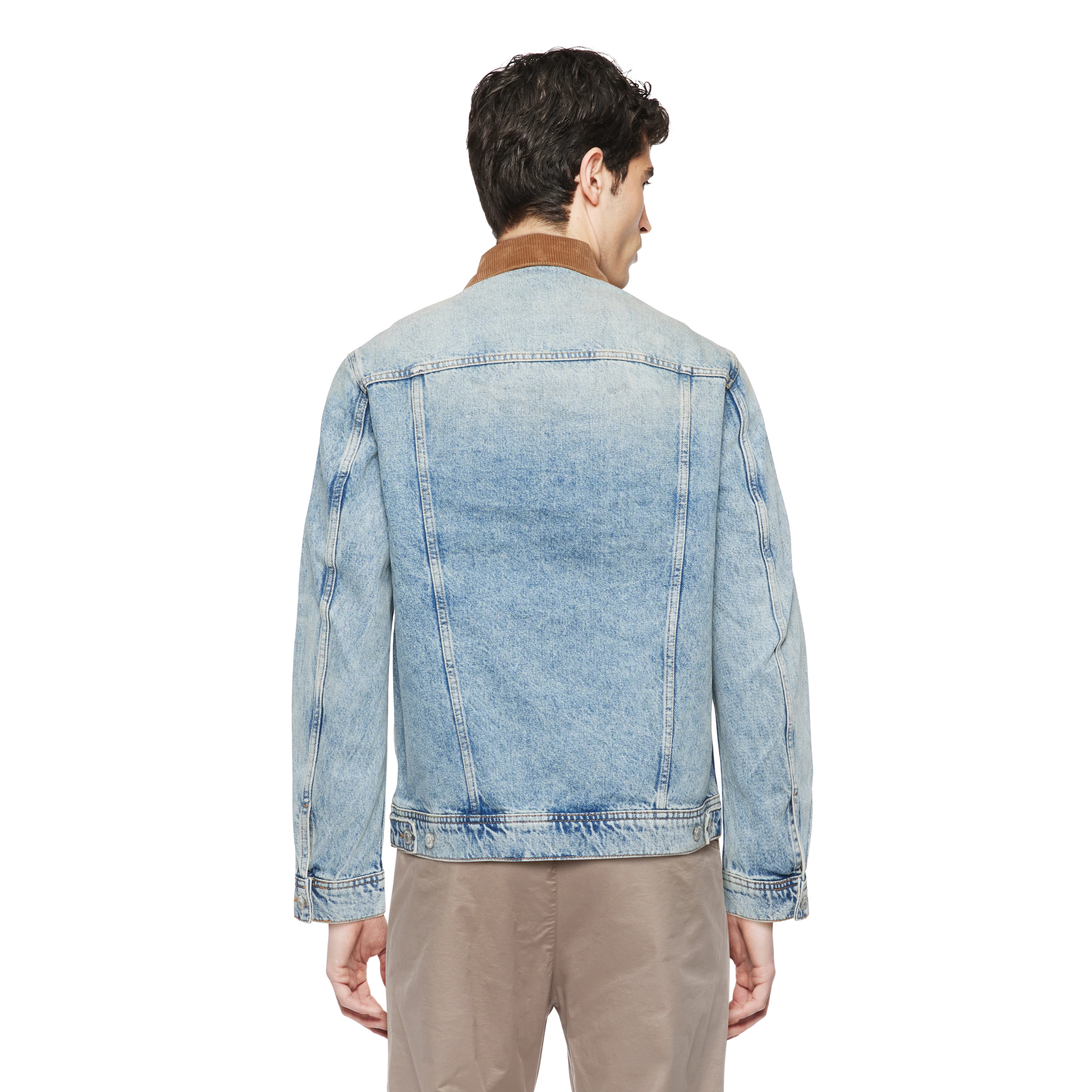 CESCON_K - Truckerjas in authentieke vintage wassing - heren - blauw - Rückansicht