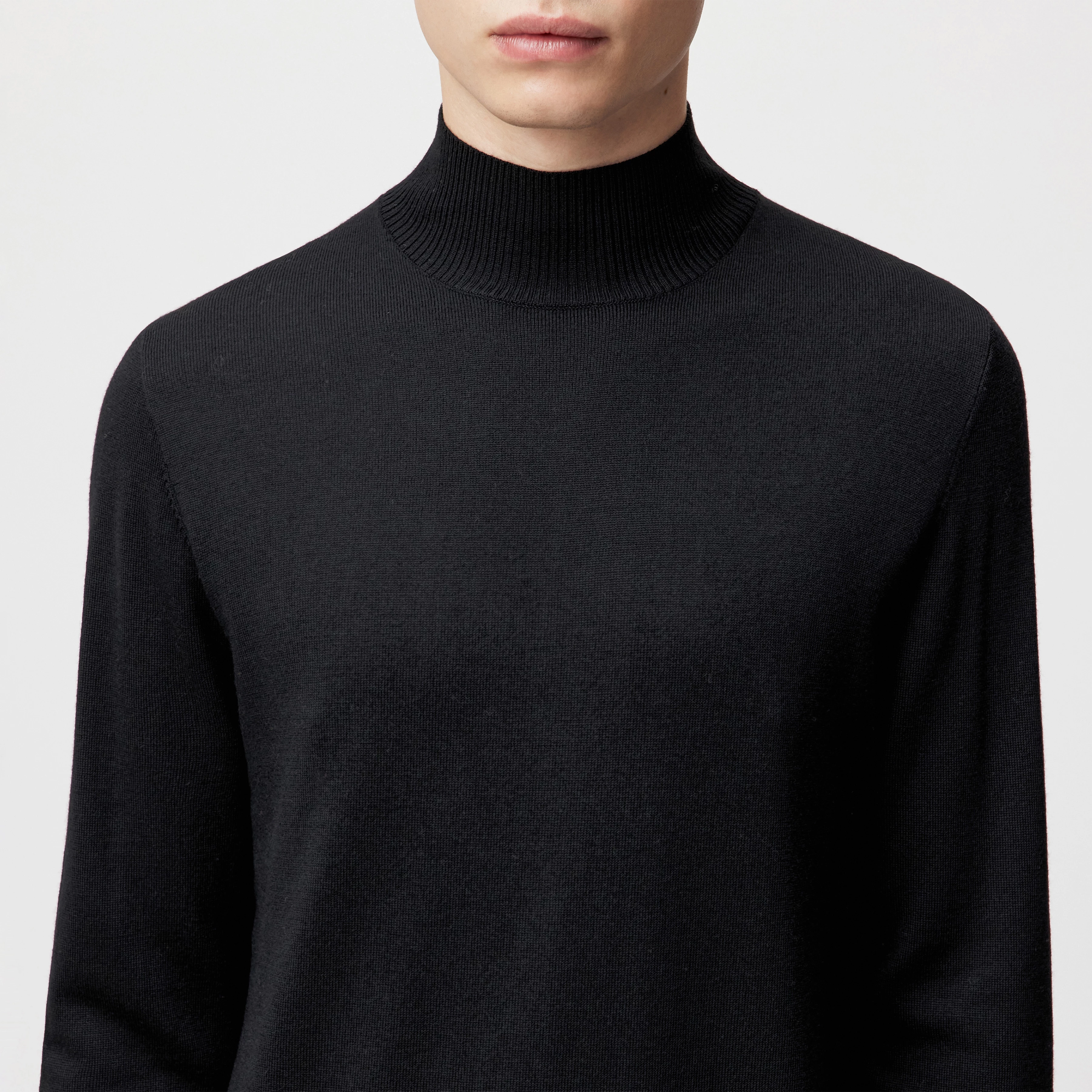 H&m Fine Knit High Neck Jumper Knitted Jumper Merino Wool