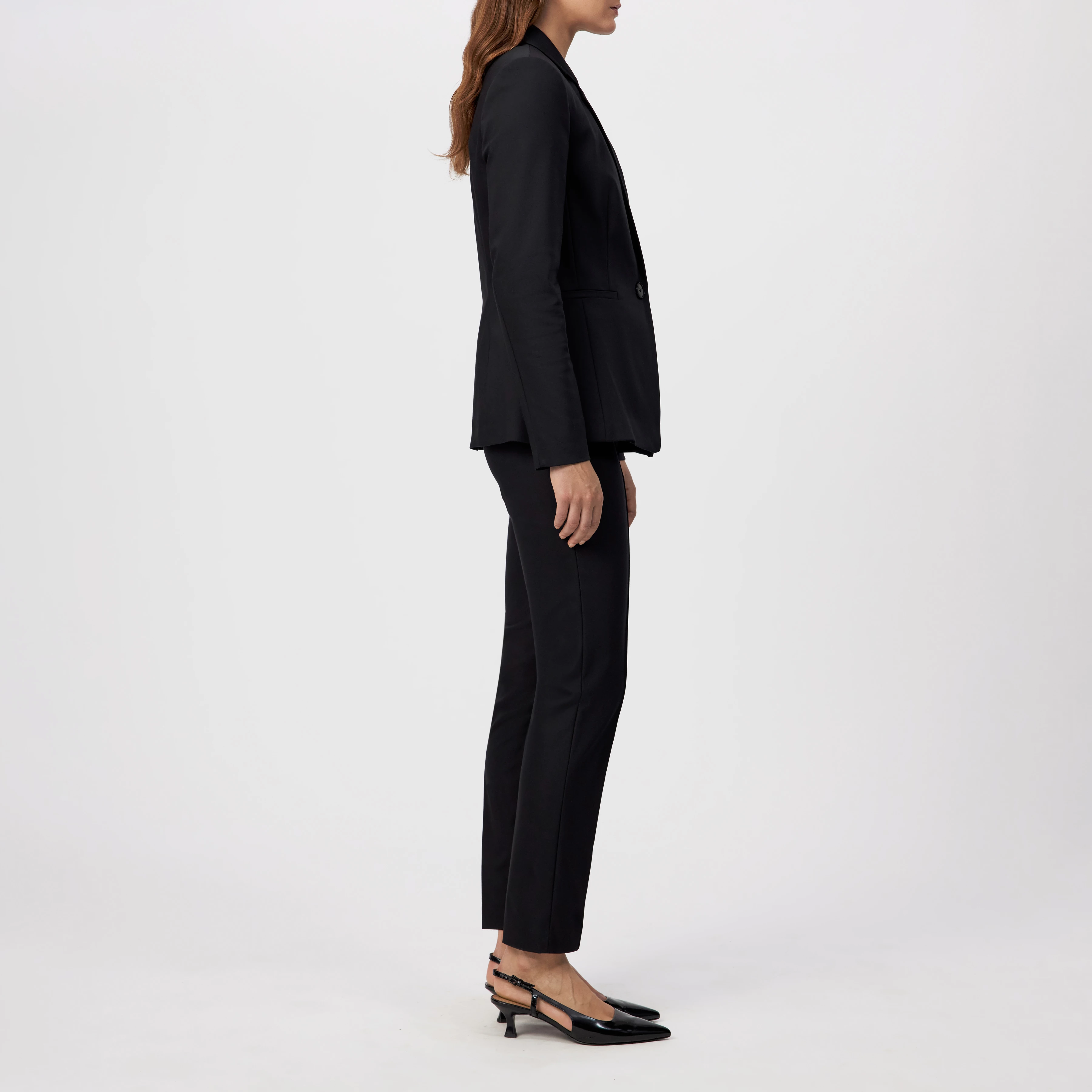 GOLDERS - Klassischer Einknopf Blazer in Technostretch-Satin - Damen - schwarz - Seitenansicht