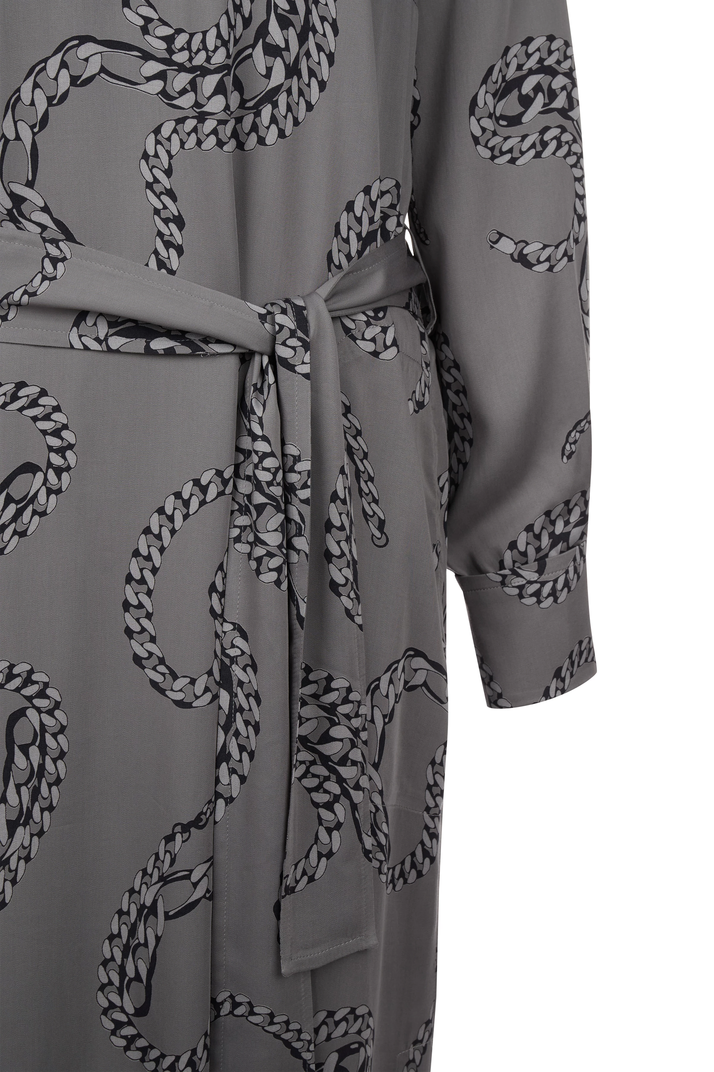 AFFRA - Midikleid aus Viskose - Damen - grau - Freisteller Detailansicht