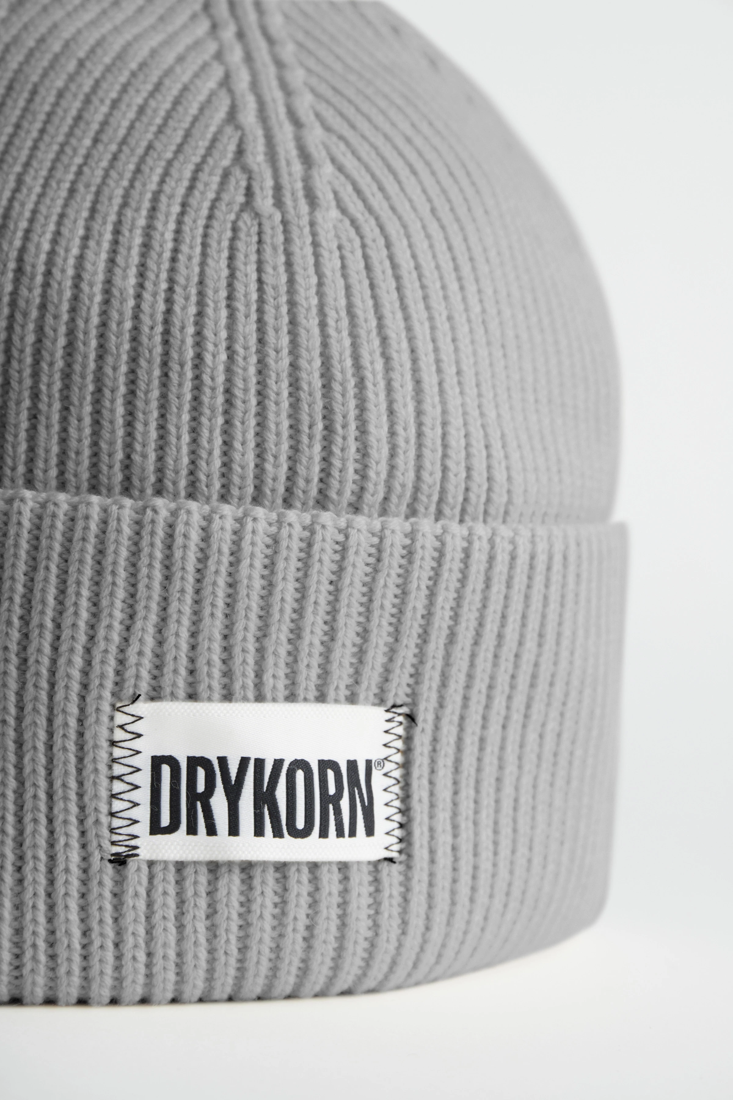 LOAH - Strickbeanie aus Baumwoll-Mix - Unisex - grau - Freisteller Rückansicht