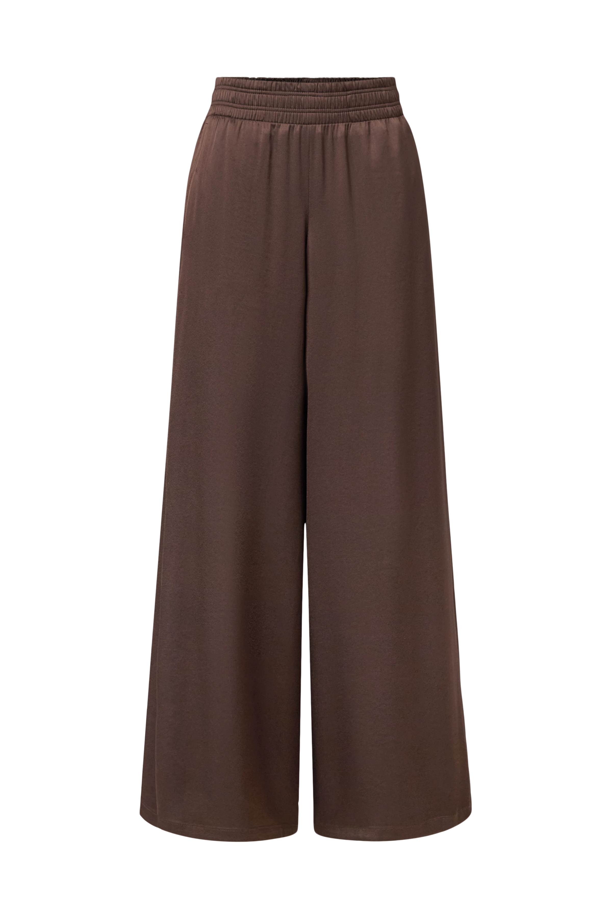 CEILING - Pantalon large en satin fluide - women - marron - Freisteller Frontansicht