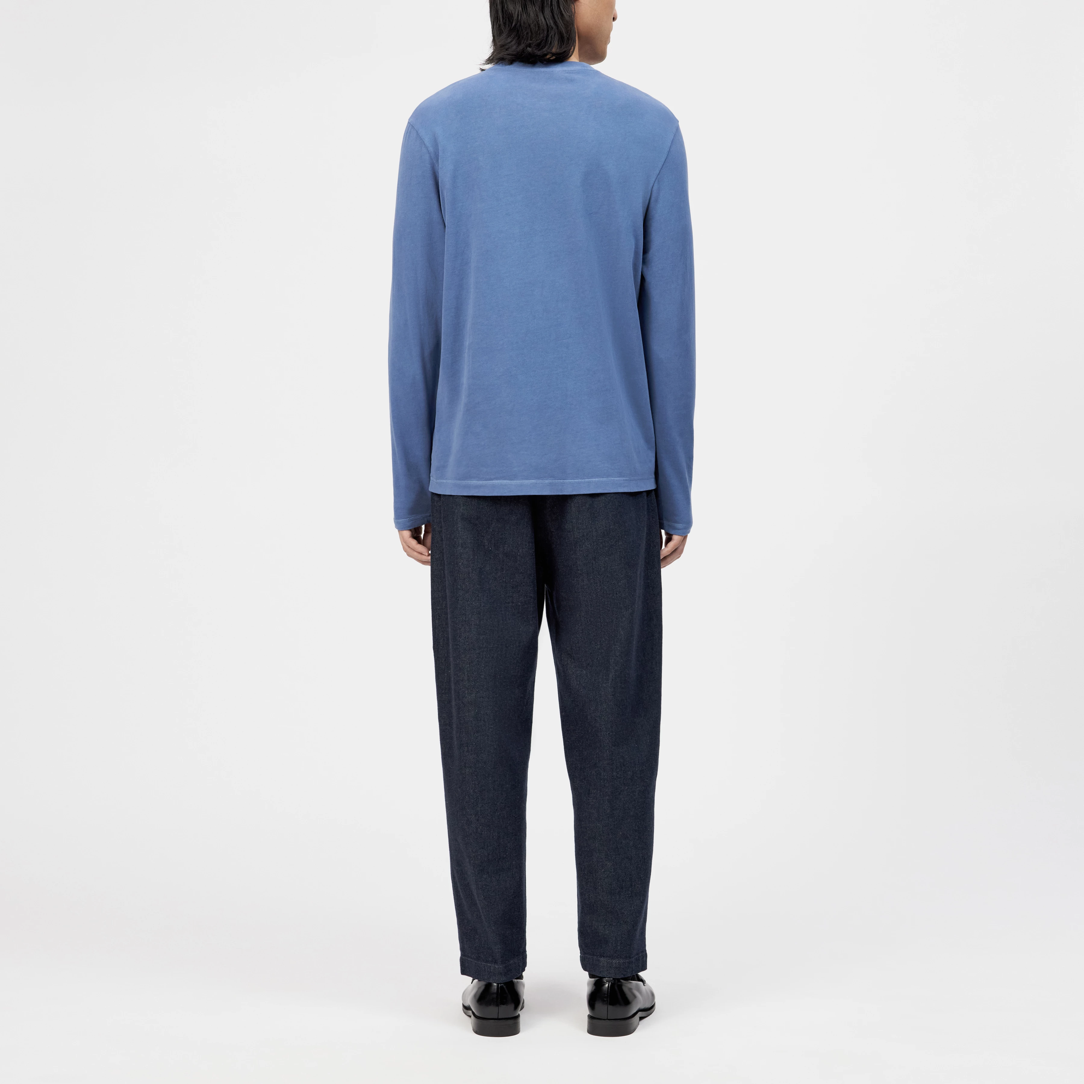 TALDOR - Longsleeve in gewaschener Optik - Herren - blau - Rückansicht