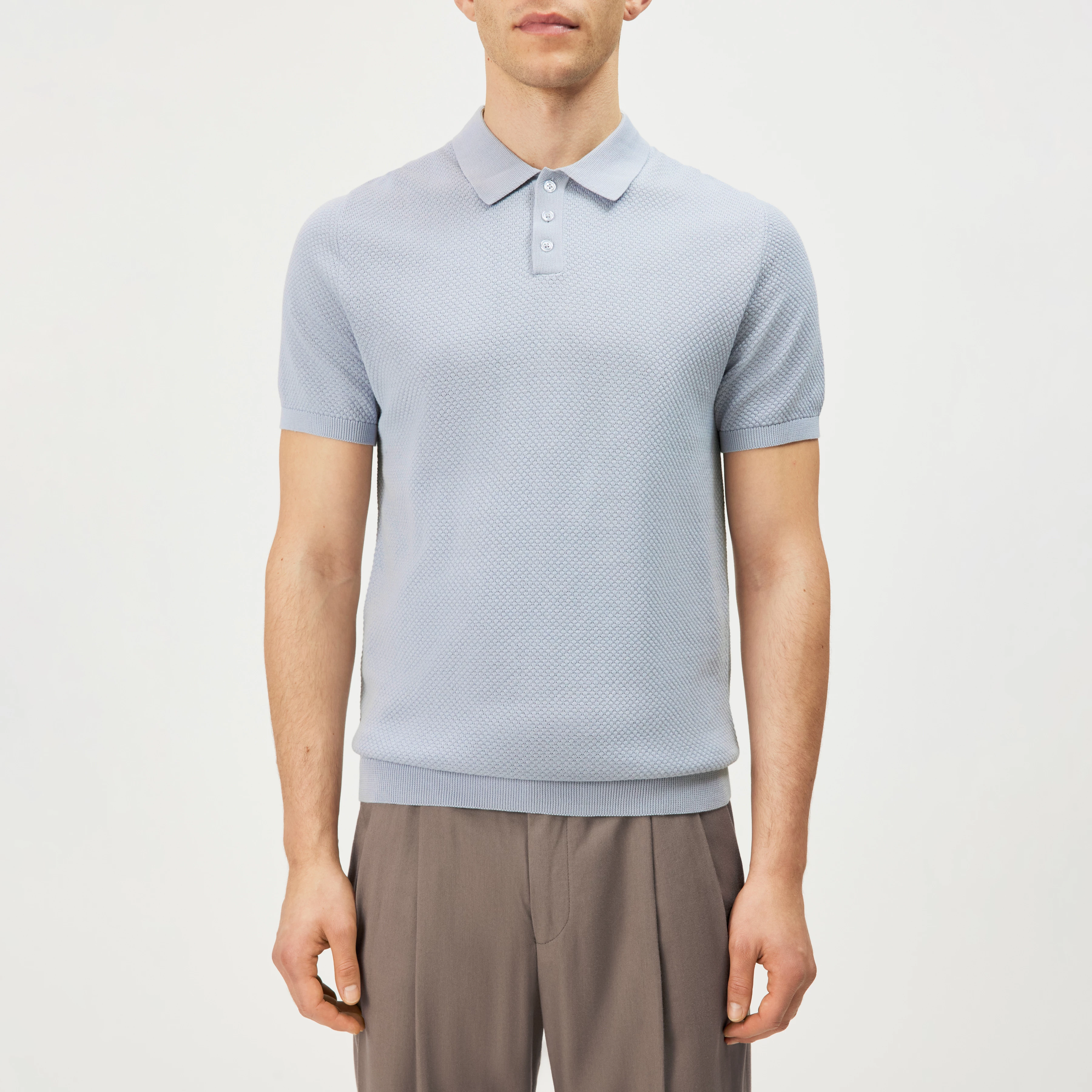 TRITON - Polo en coton - men - bleu - Frontansicht