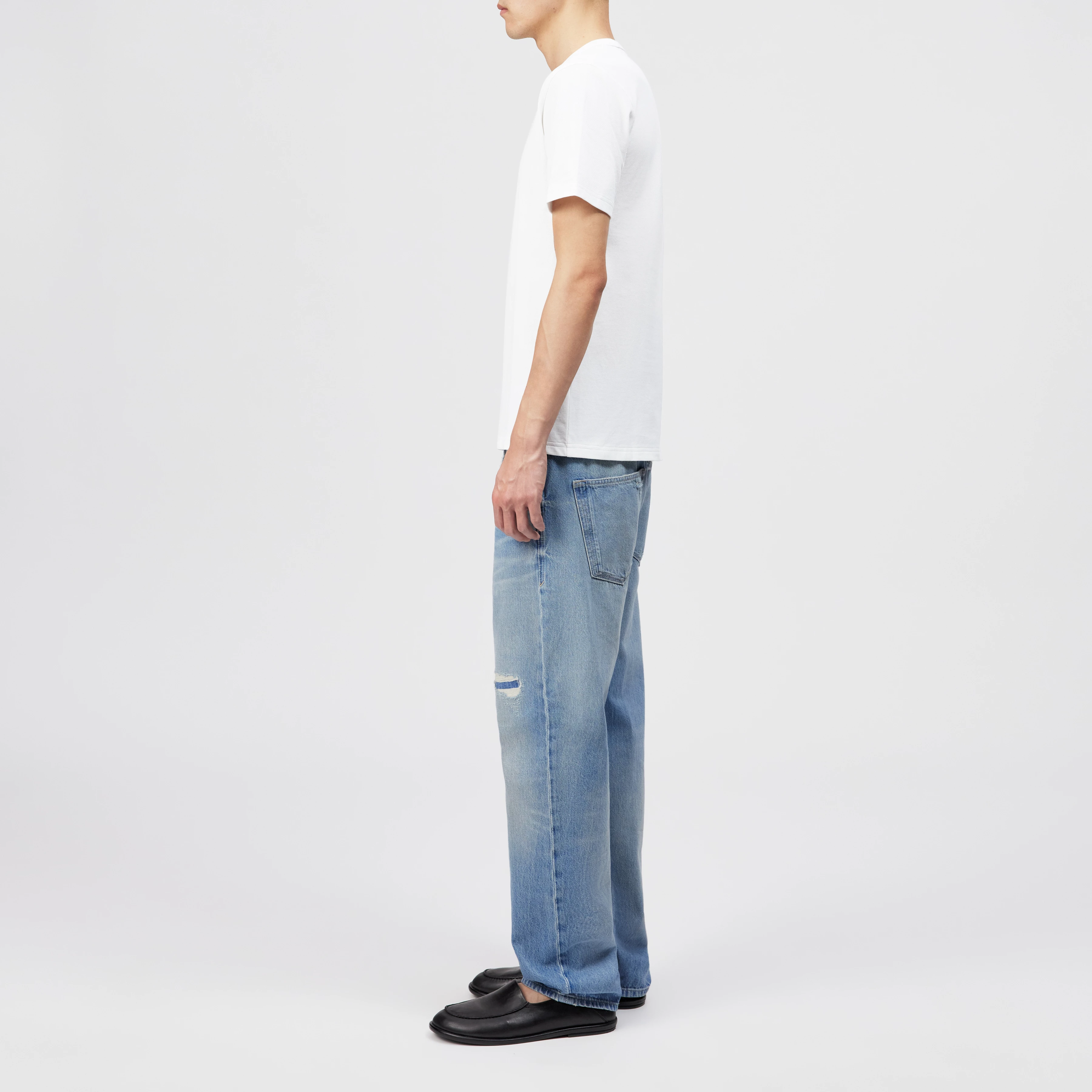 JULIENO - Slim Fit T-shirt in lightweight cotton jersey - men - white - Seitenansicht