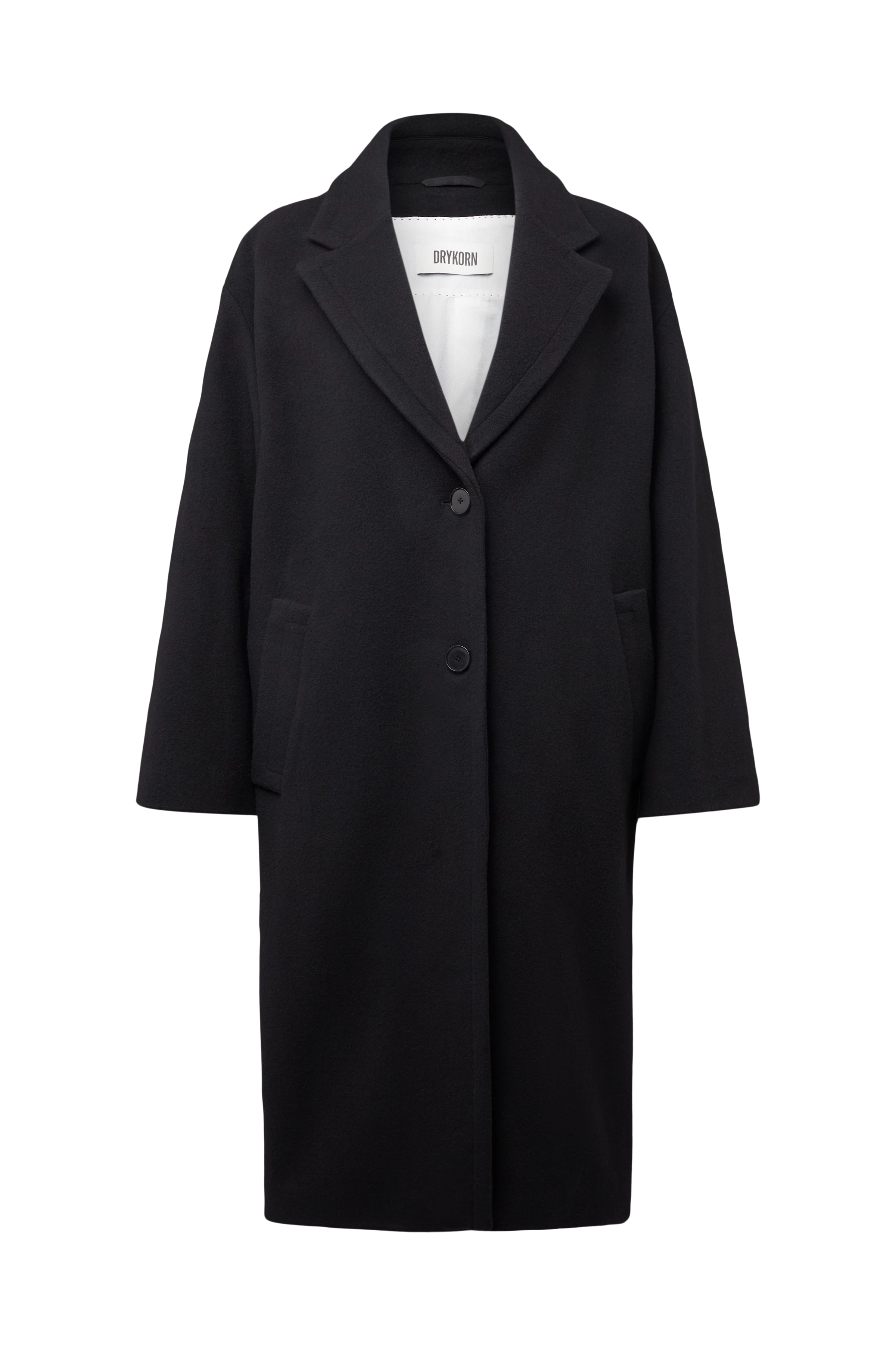 NUTHALL - Casual wrap coat in flannel - women - Natural Aluminium - Freisteller Frontansicht