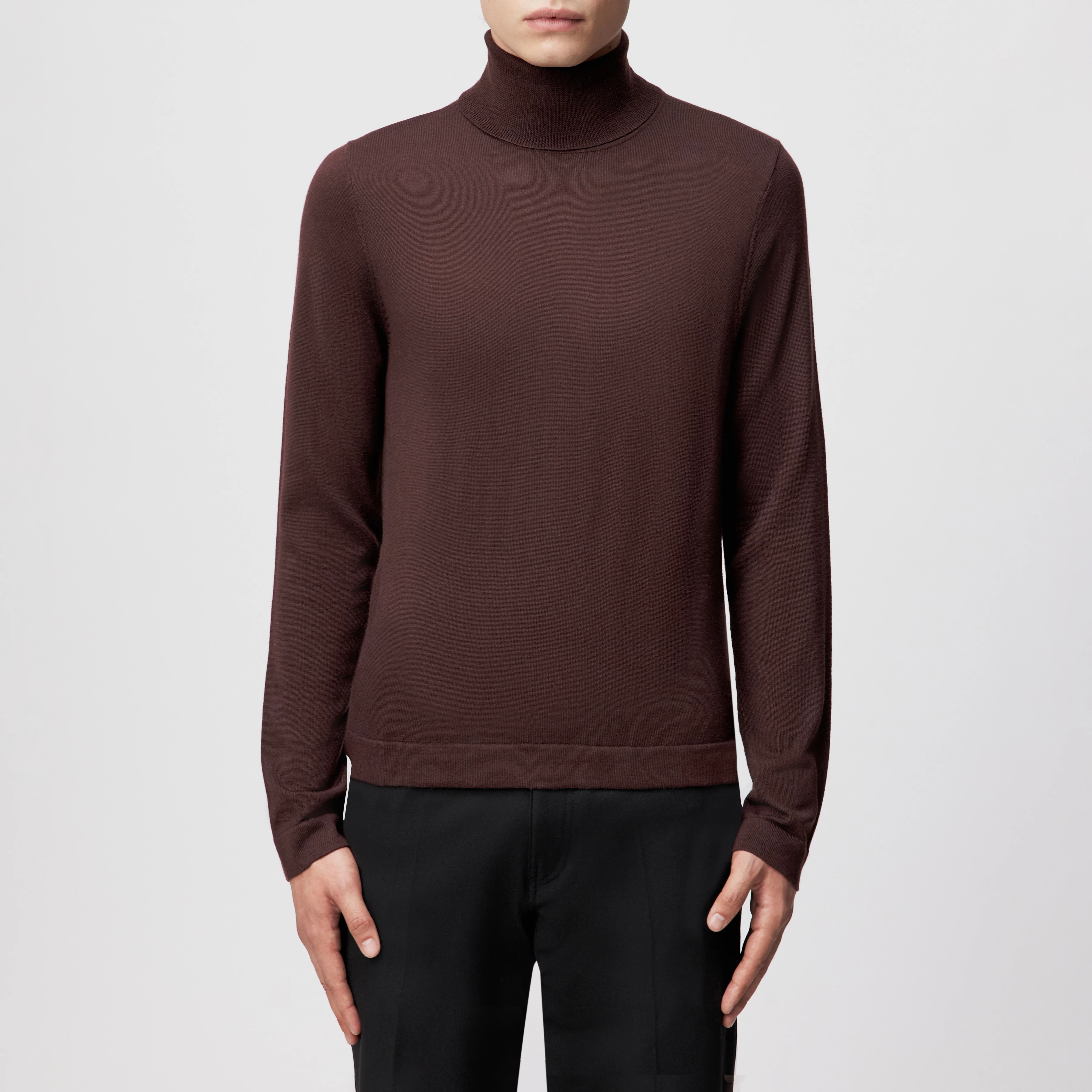 JOEY - Rollkragenpullover in 100% Merinowolle - Herren - rot - Frontansicht