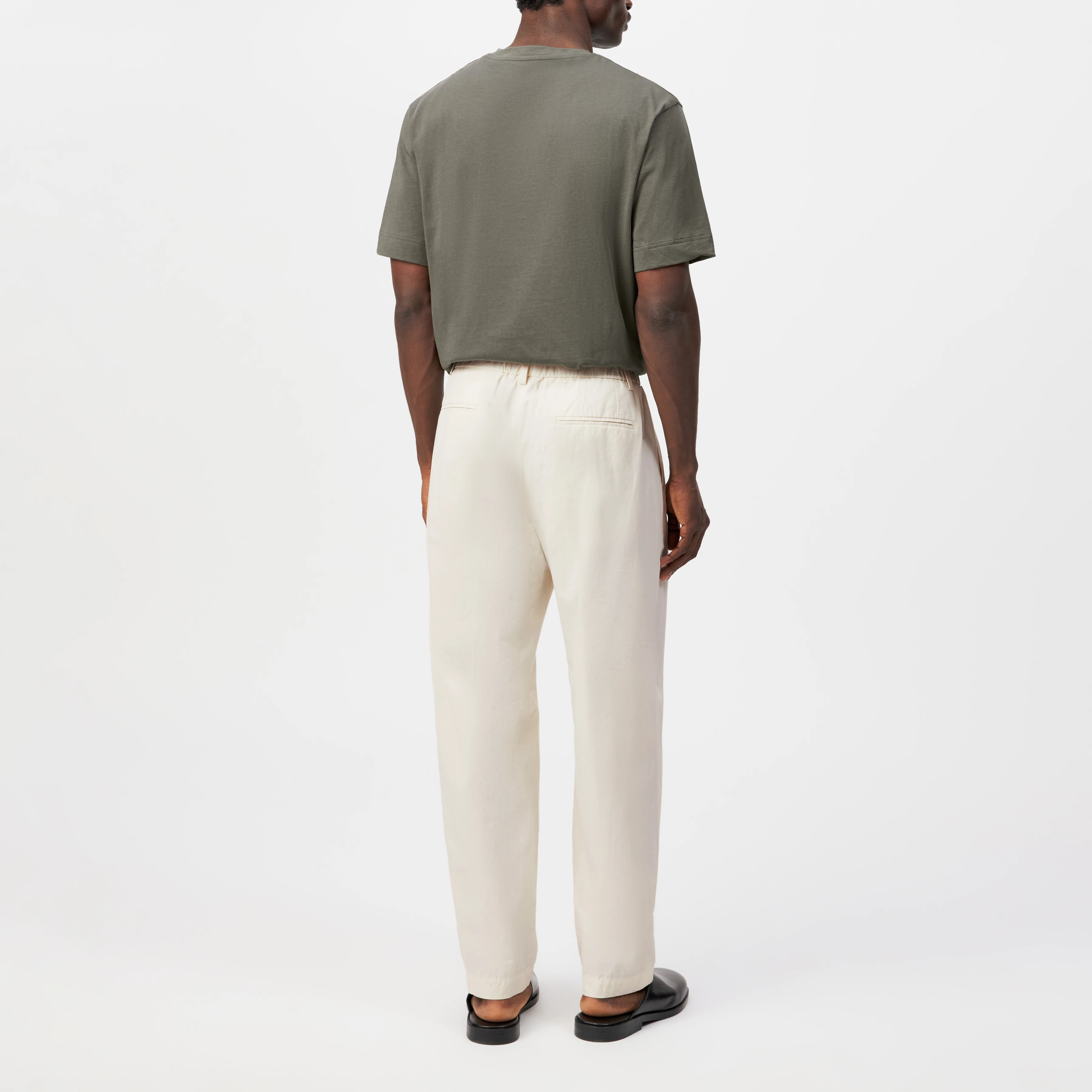 MARYKO - Tailored cotton-twill trousers - men - off white - Rückansicht