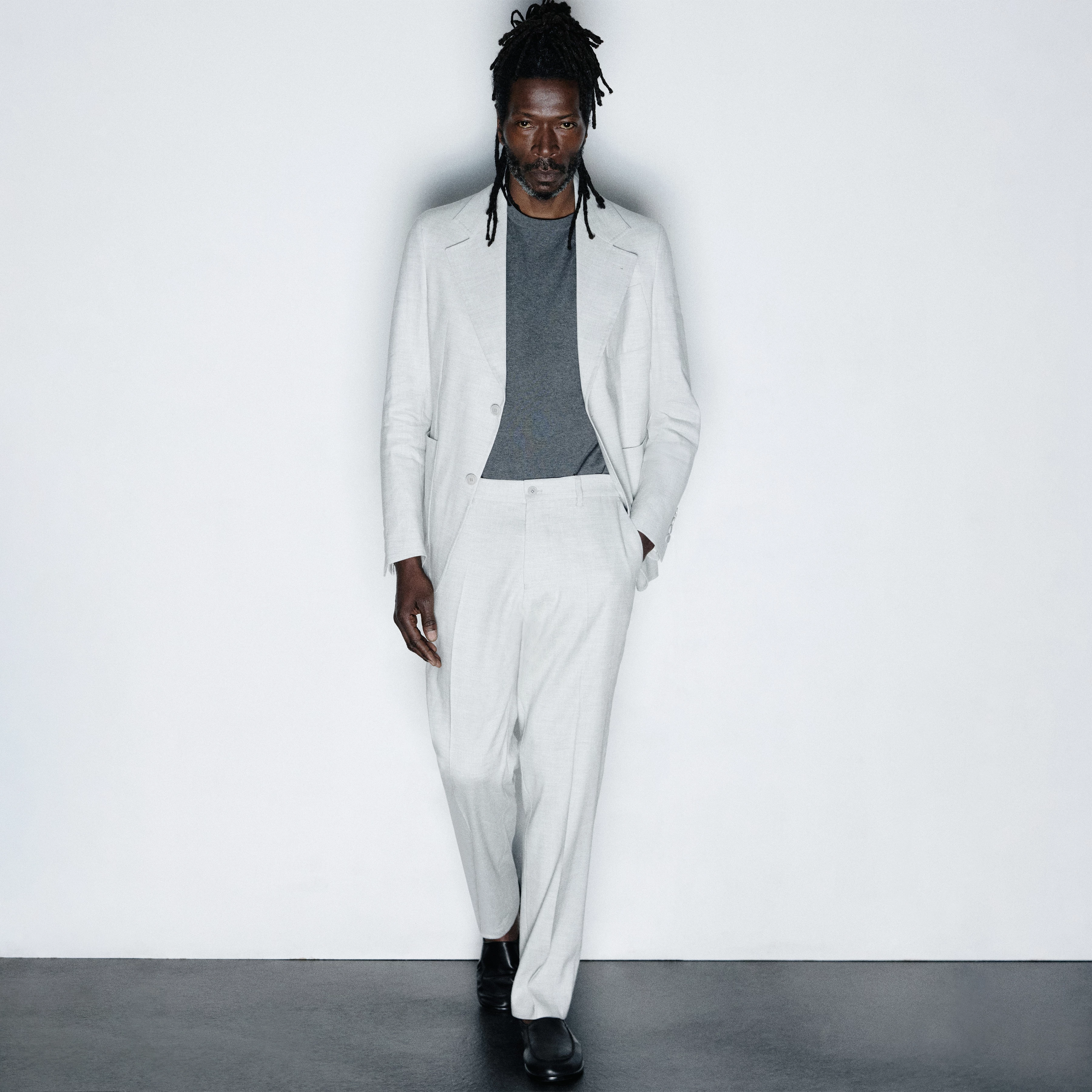 AJEND_RGLR - Tailored trousers in linen blend - men - grey