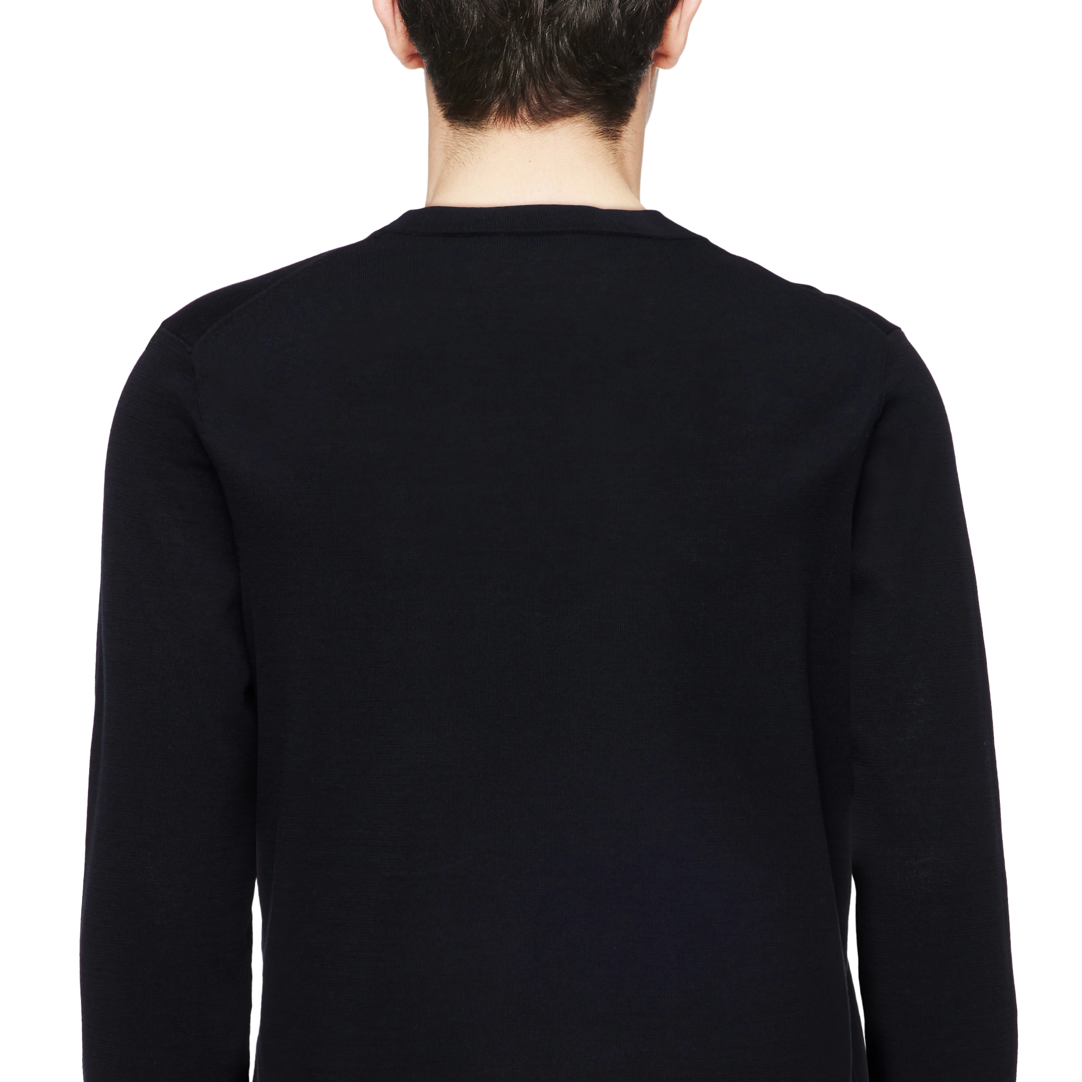 IRMINO - Longsleeve in mercerisierter Baumwolle - Herren - schwarz - Detailansicht am Model