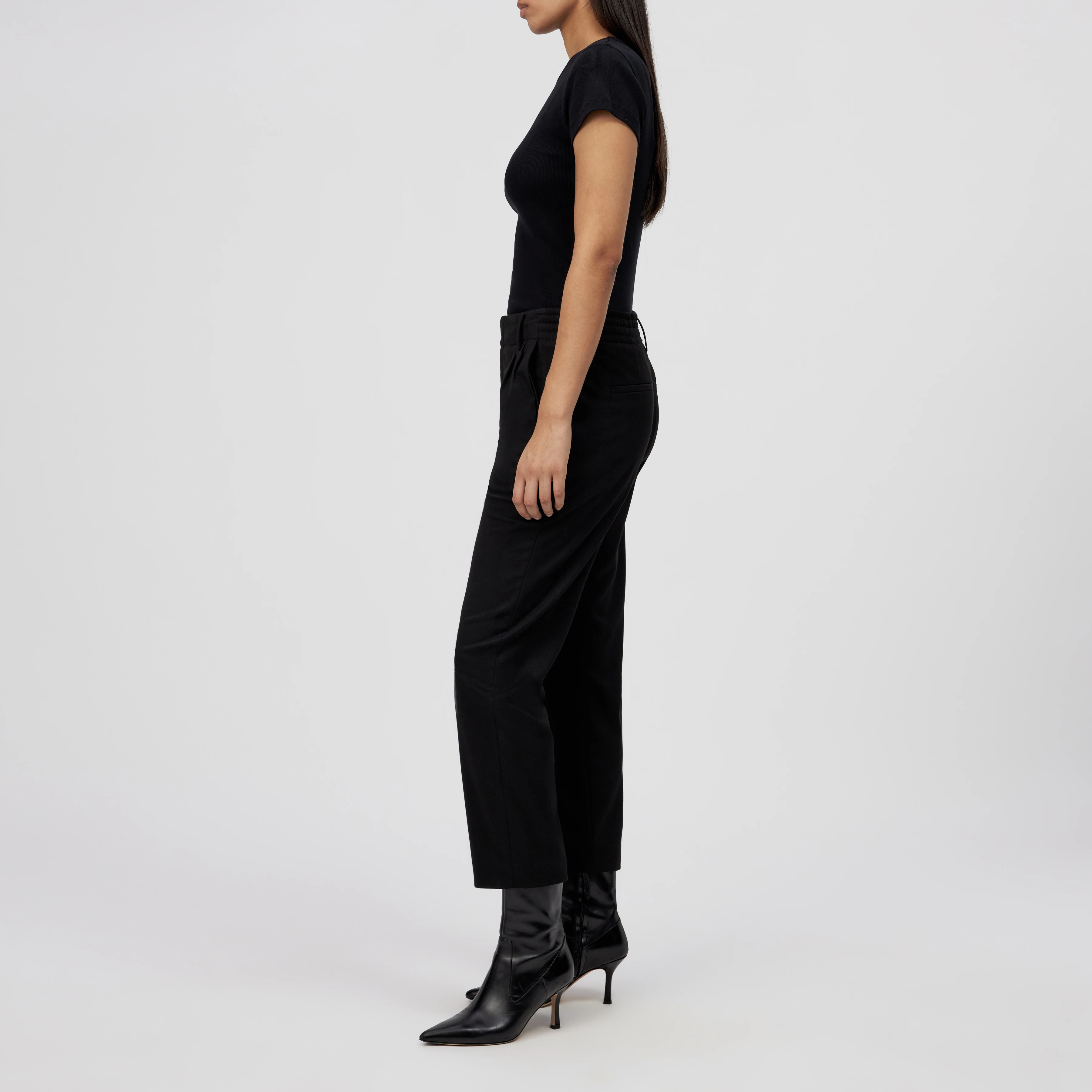 DISPATCH_0 - Pleated trousers in viscose blend - women - Natural Aluminium - Seitenansicht