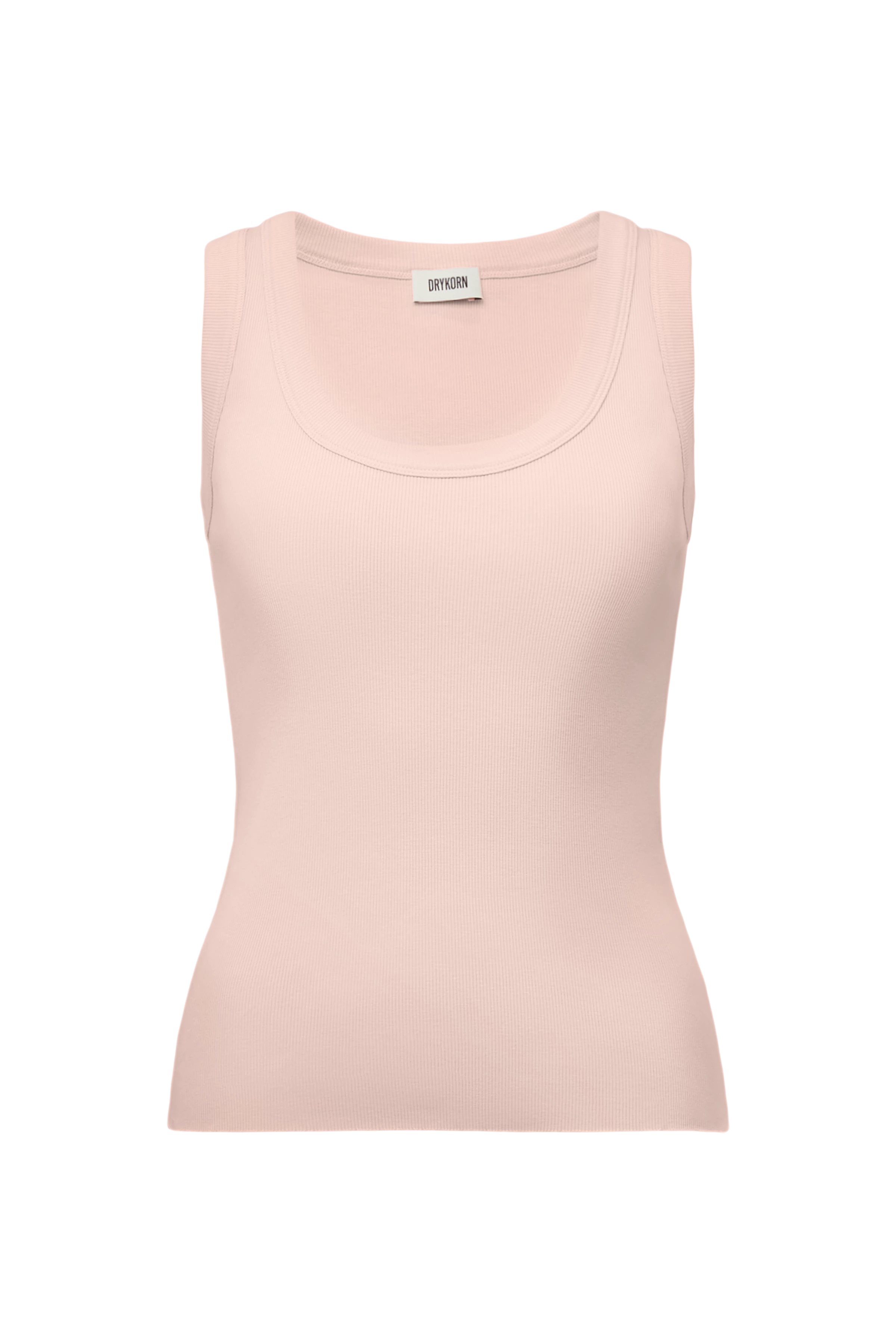 TAVIRA - Ribbed tank top with feminine round neckline - women - orange - Freisteller Frontansicht