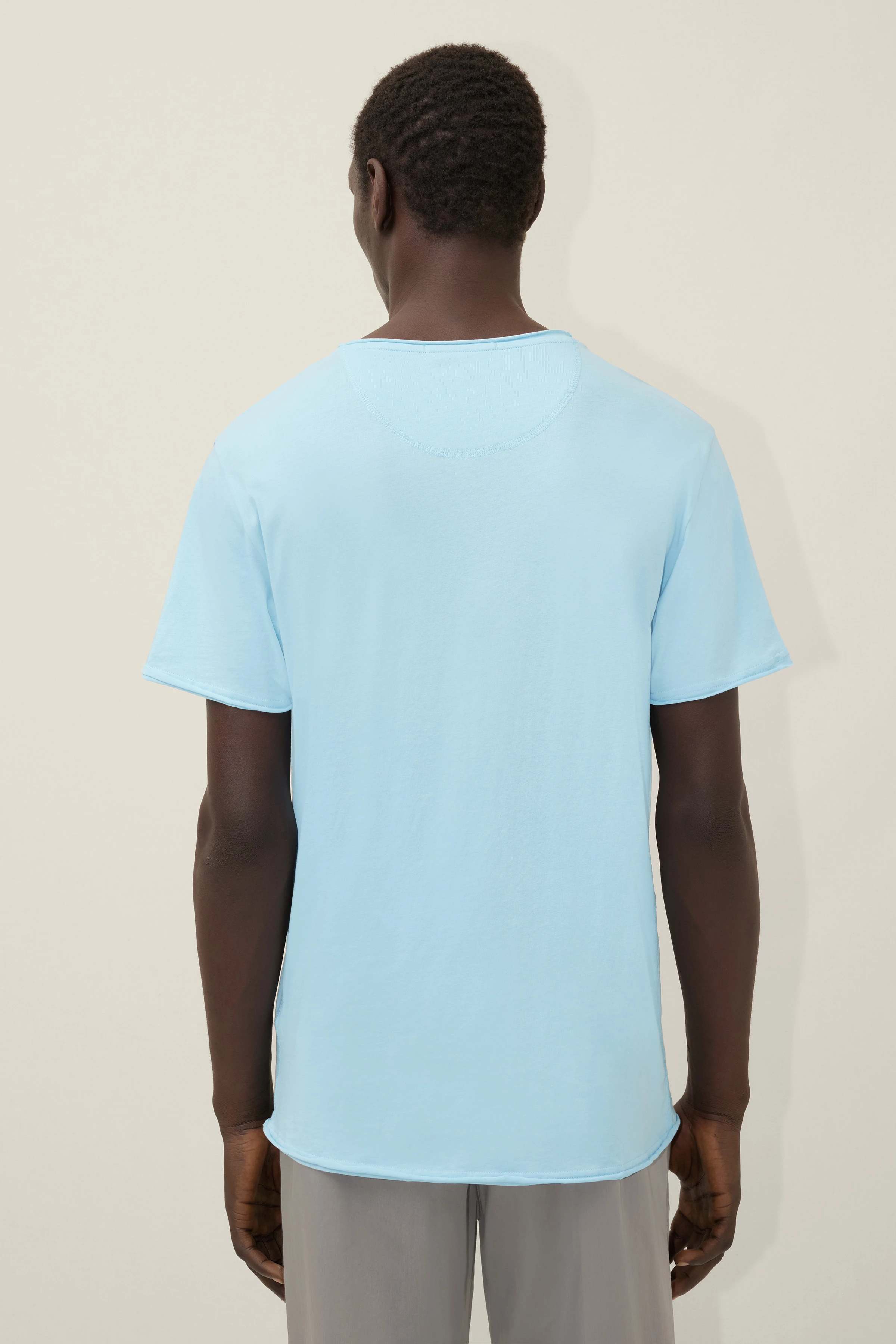 KENDRICK - Løs T-shirt i bomuld - men - blå - Rückansicht