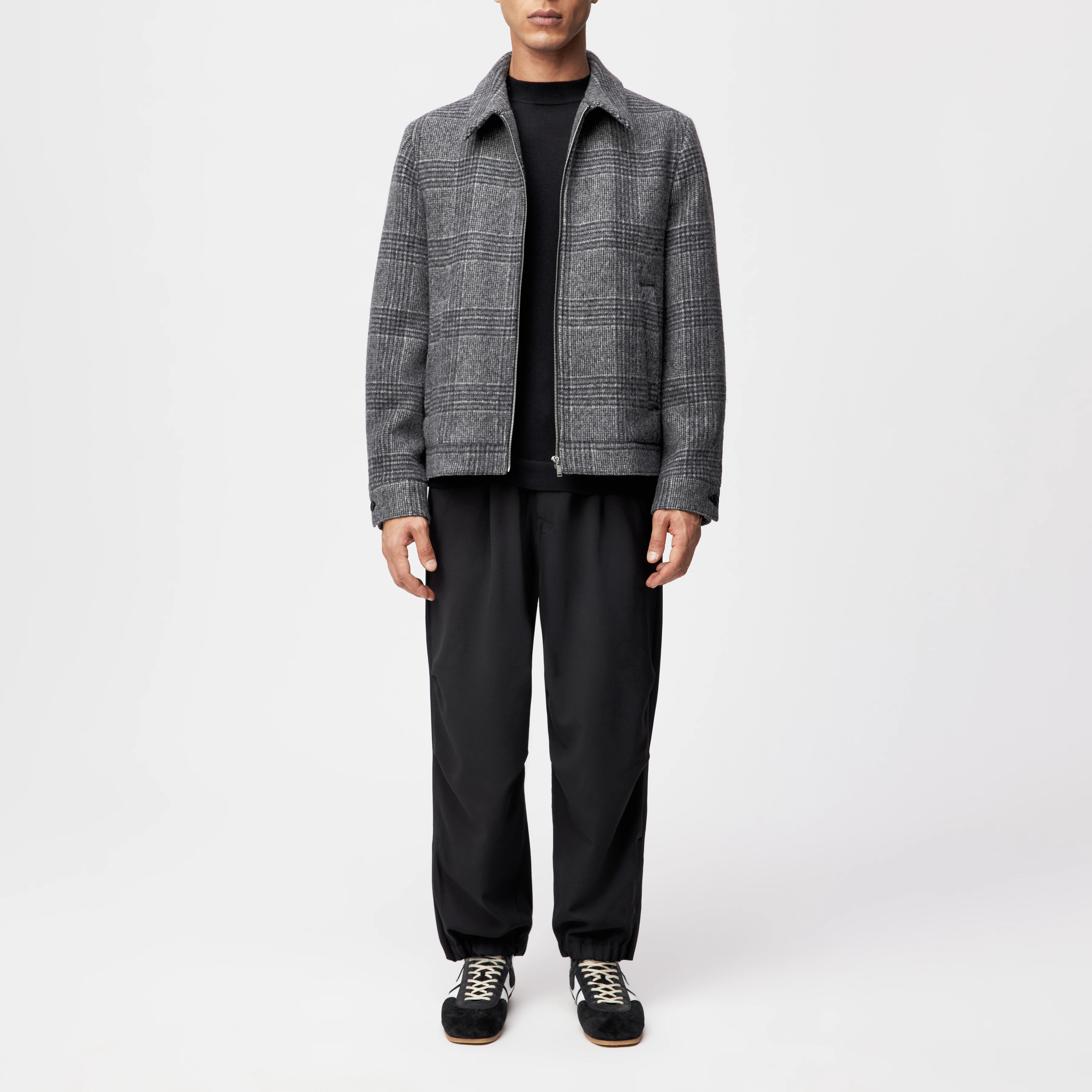 RIKKA_2 - Jacke in Flanell-Karo - Herren - grau - Ganzkörper-Frontansicht