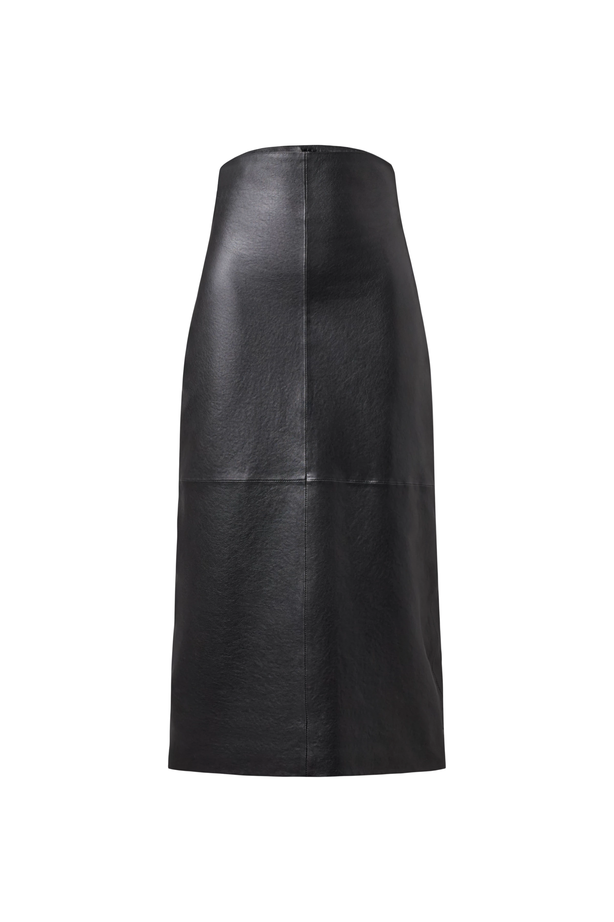 HIRAYA - Pure leather midi pencil skirt - women - black - Freisteller Frontansicht