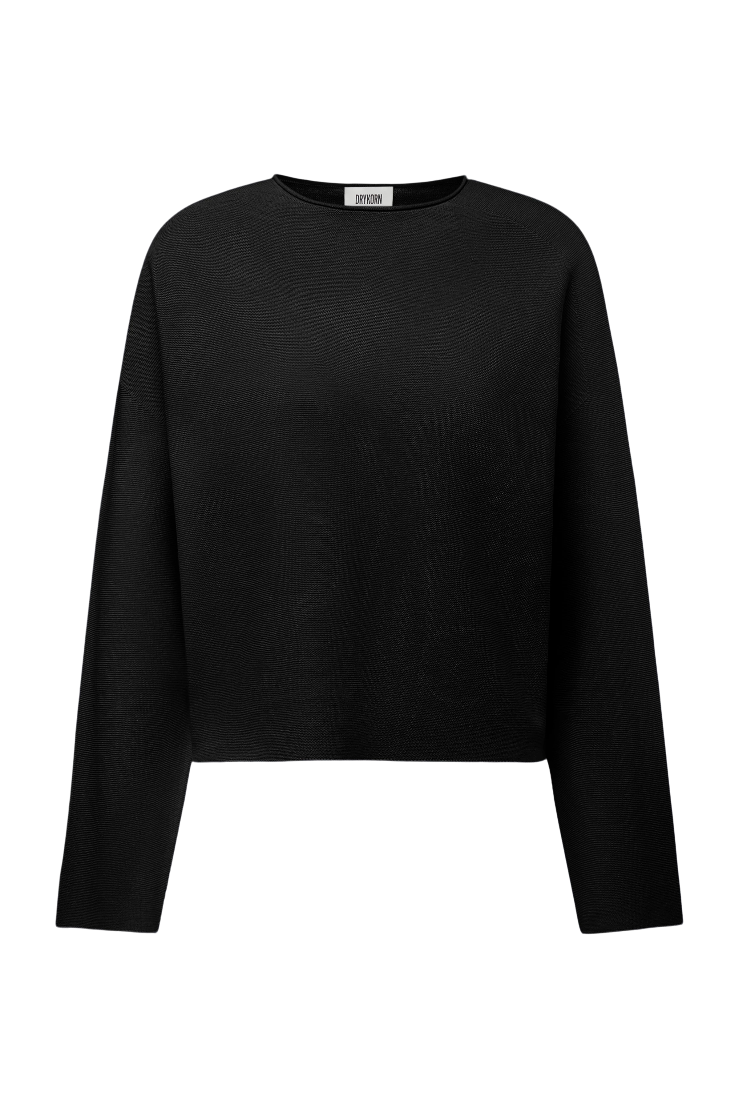 MEAMI - Cropped egg-shape pullover in pure cotton - women - black - Freisteller Frontansicht