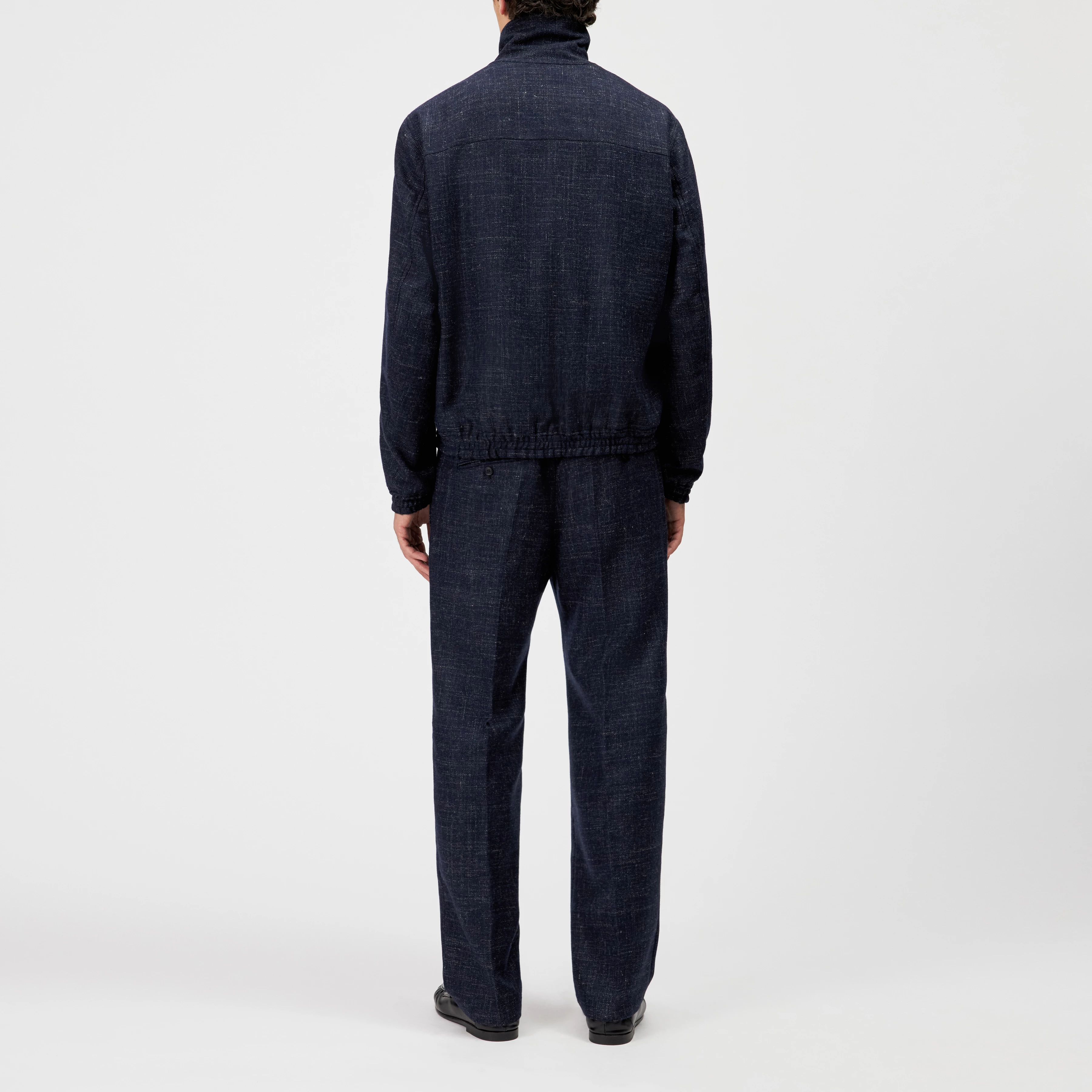 GRALON_2 - Textured wool-blend blouson jacket - men - blue - Rückansicht