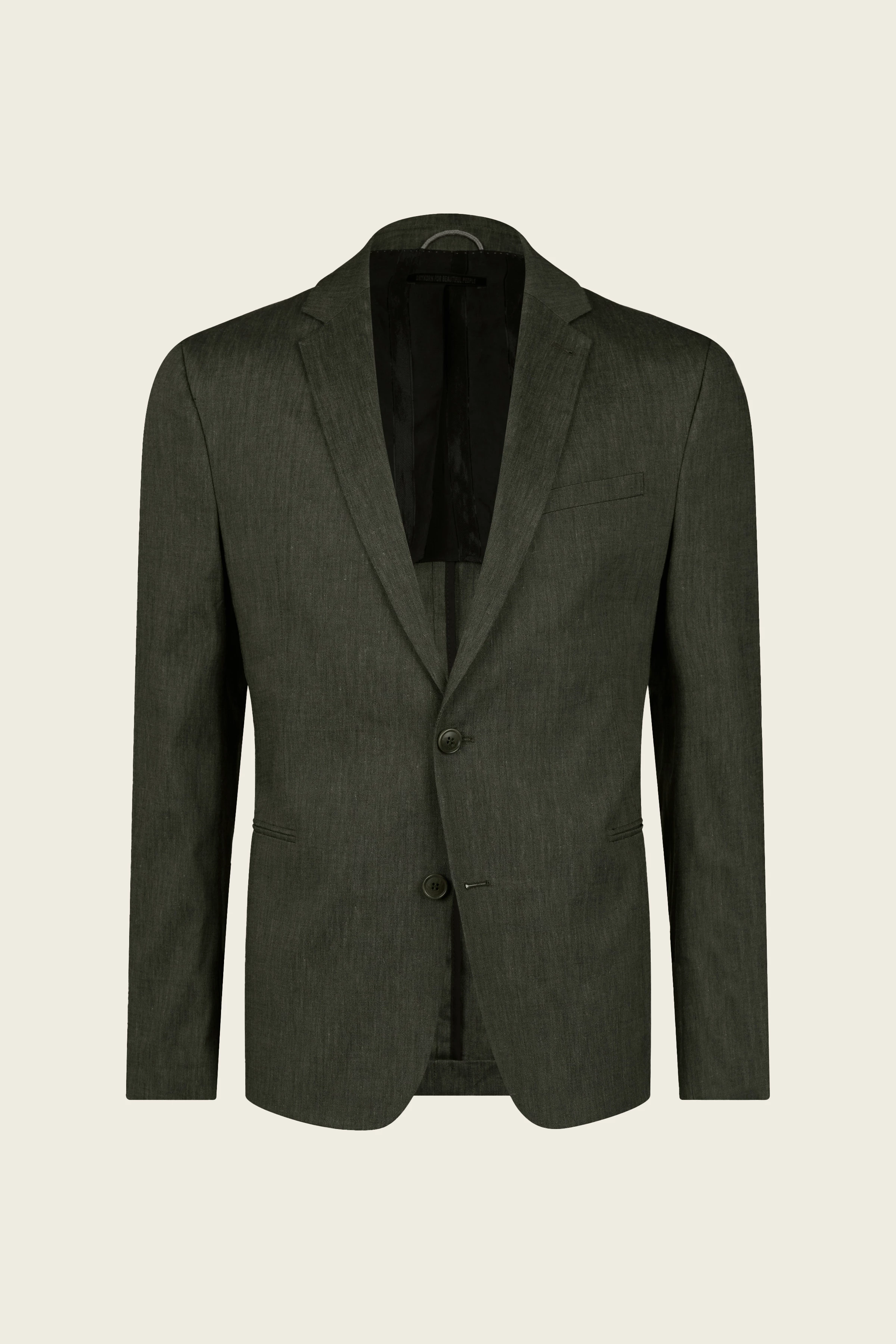 HORLEY - Slim Fit Sakko mit fallendem Revers in Leinen-Mix - Herren - grün - Freisteller Frontansicht