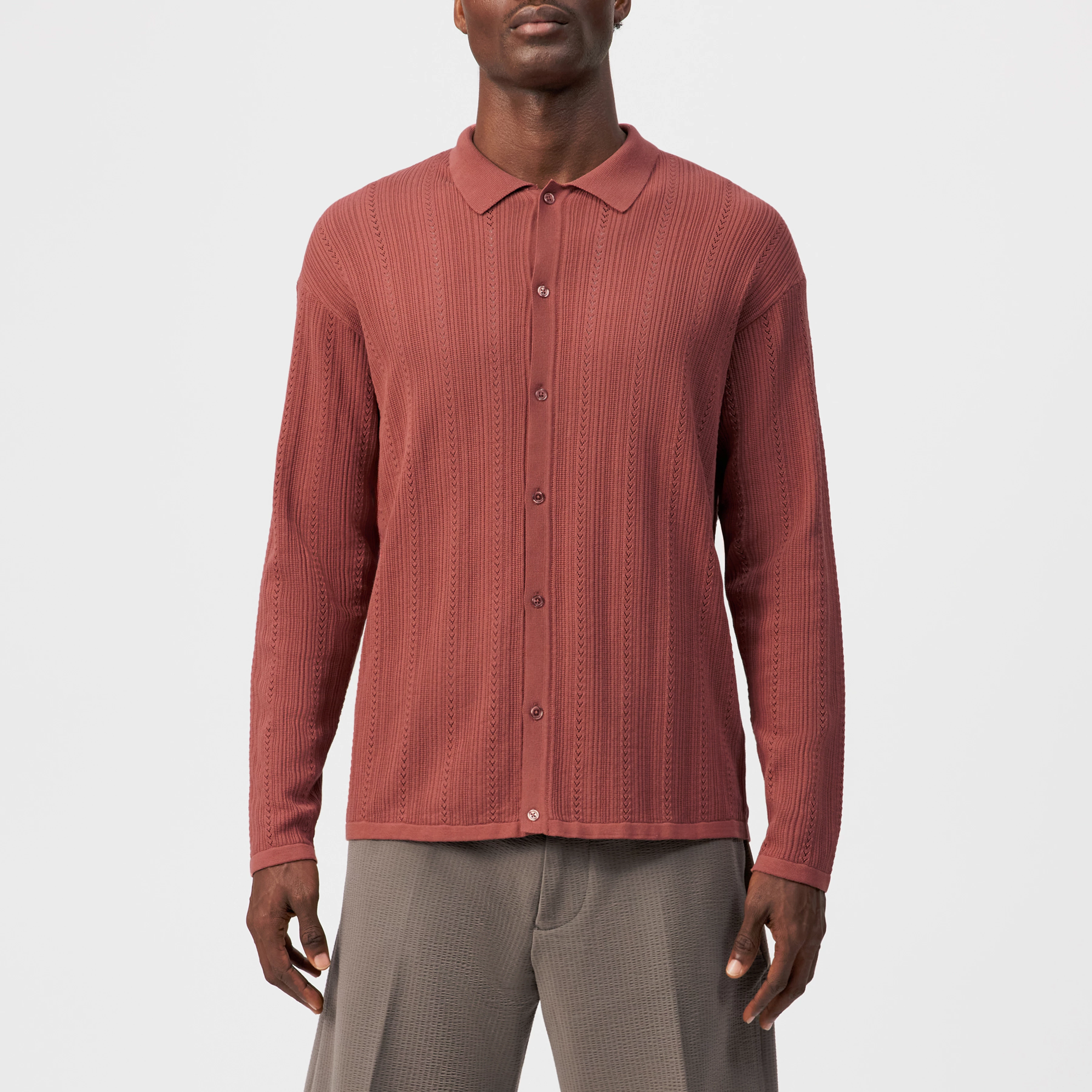 EMILIAS - Regular fit cotton polo - men - orange - Frontansicht