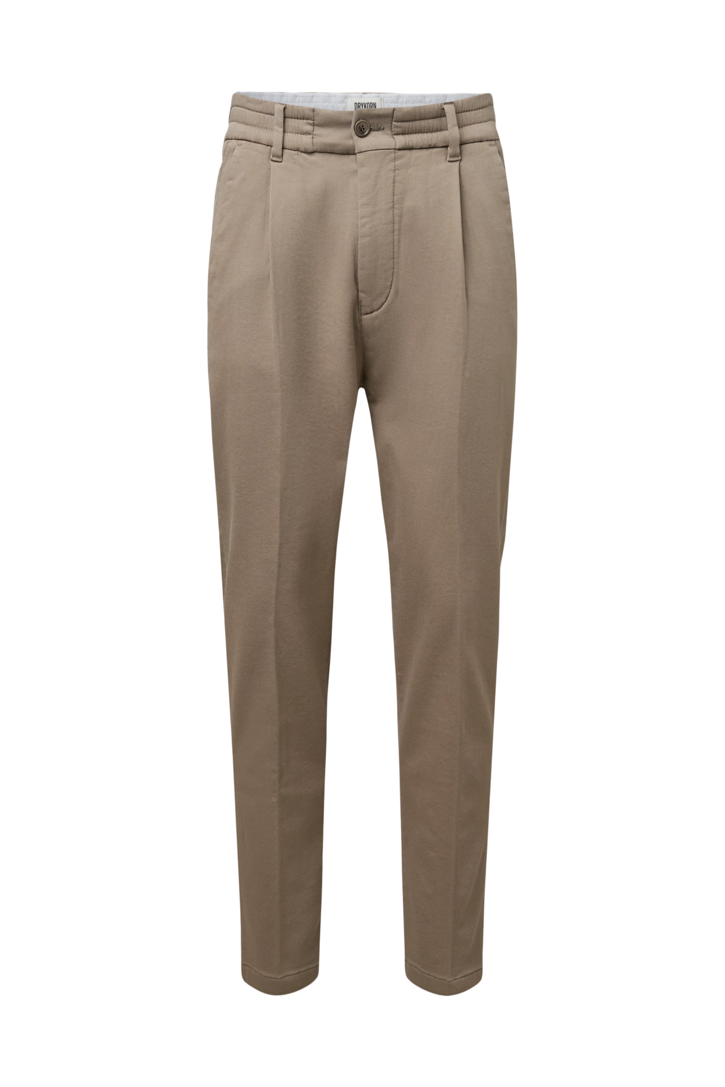CHASY - Casual trousers with pleats in cotton viscose blend - men - brown - Freisteller Frontansicht