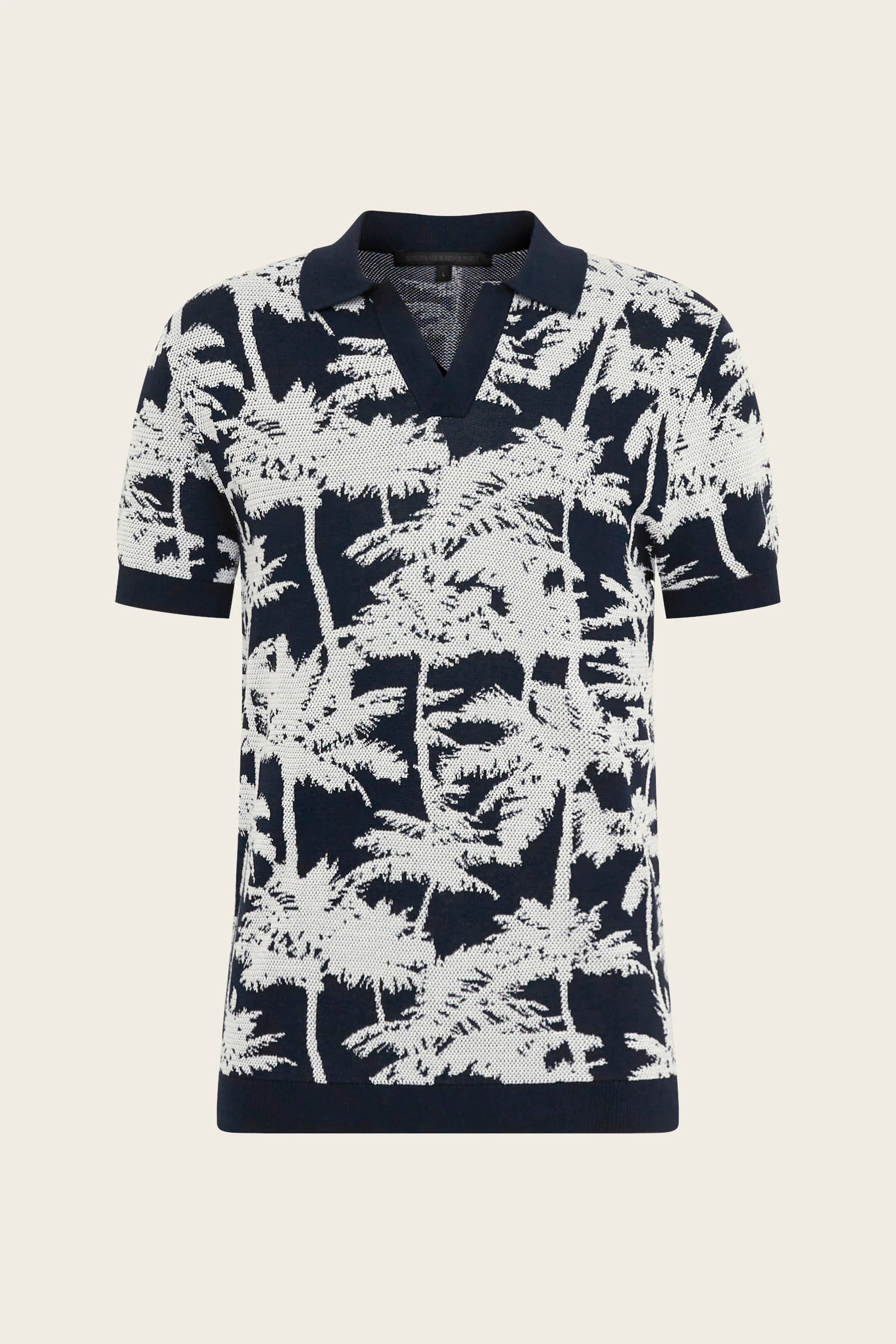 BRAIAN - Polo en tricot jacquard - men - bleu - Freisteller Frontansicht