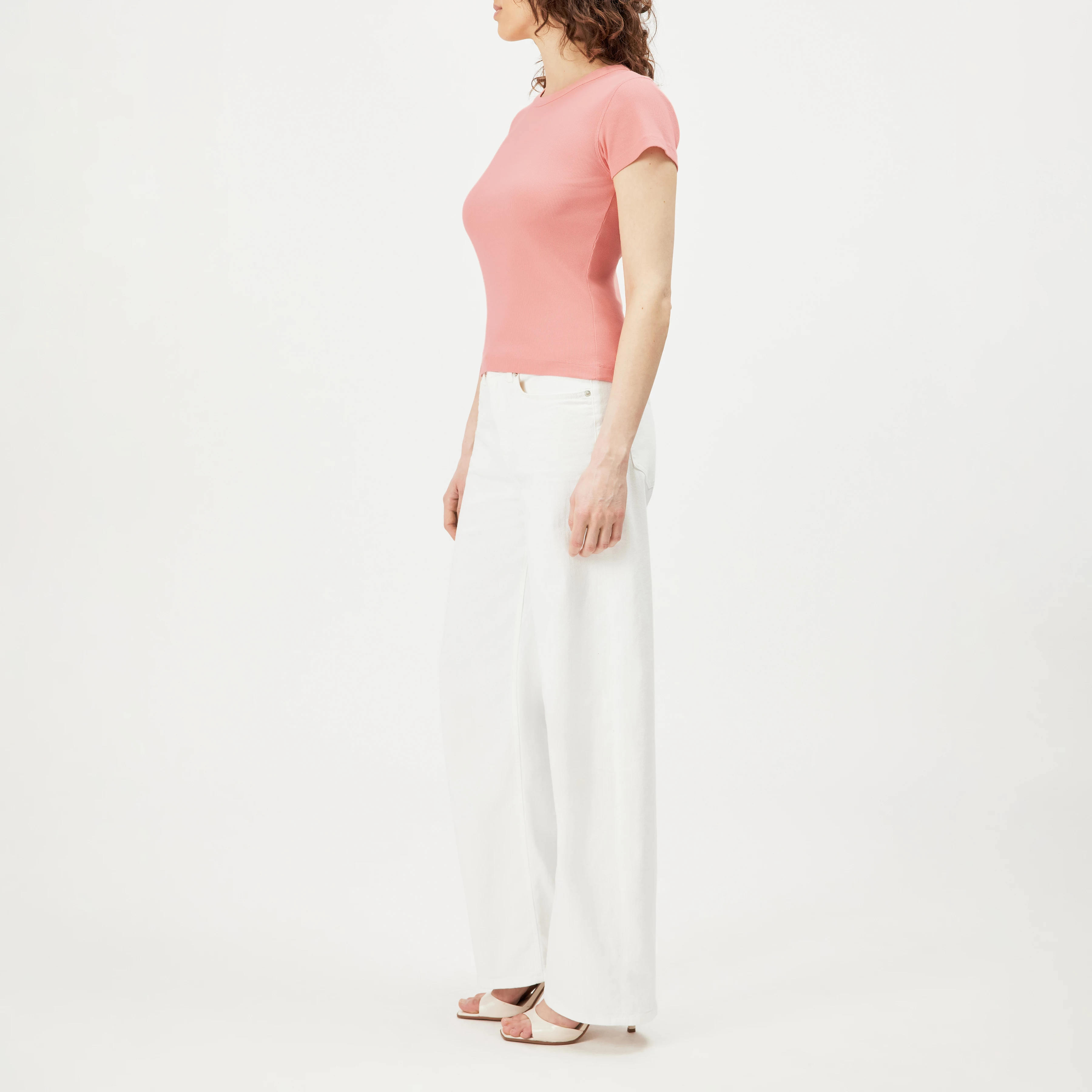 KOALE - Slim-fit T-shirt i bomuldsrib - women - orange - Seitenansicht