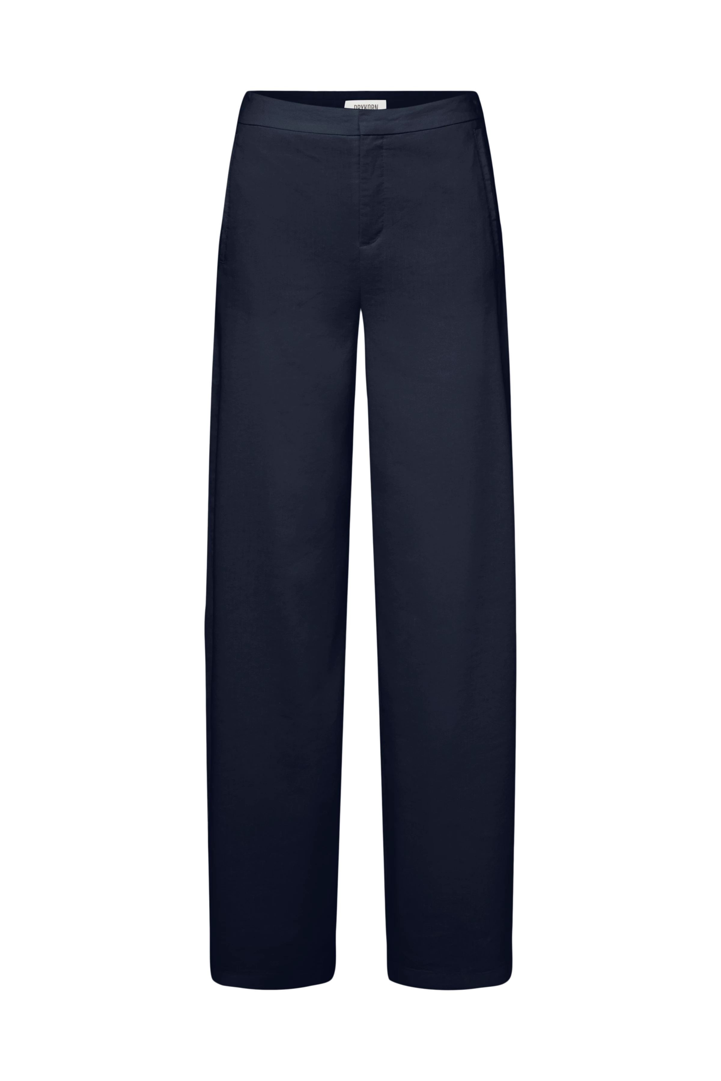 FAE_0 - Pantalon à jambe barrel en lin mélangé - women - bleu - Freisteller Frontansicht