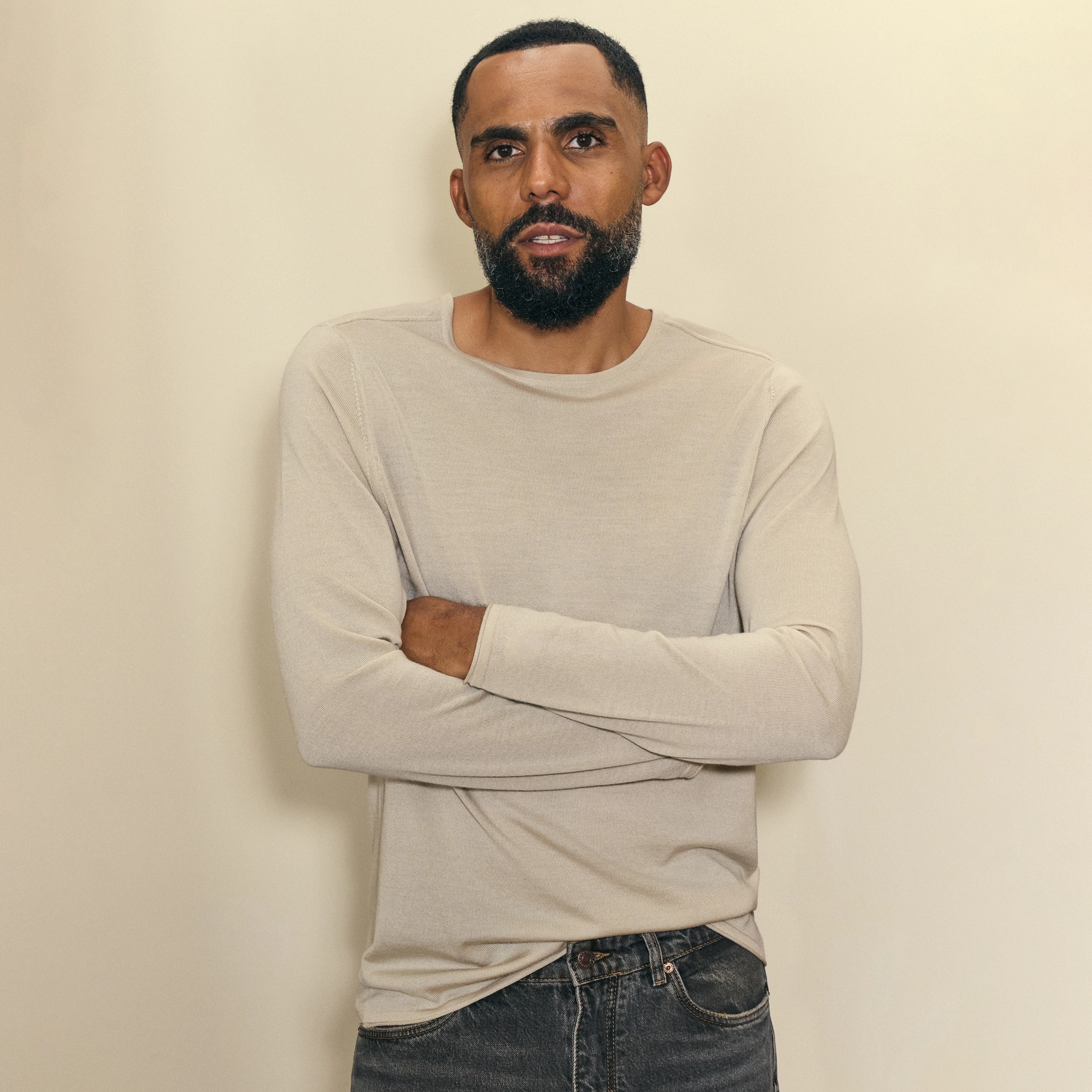 RIKONO - Fine merino wool knitted jumper - men - beige