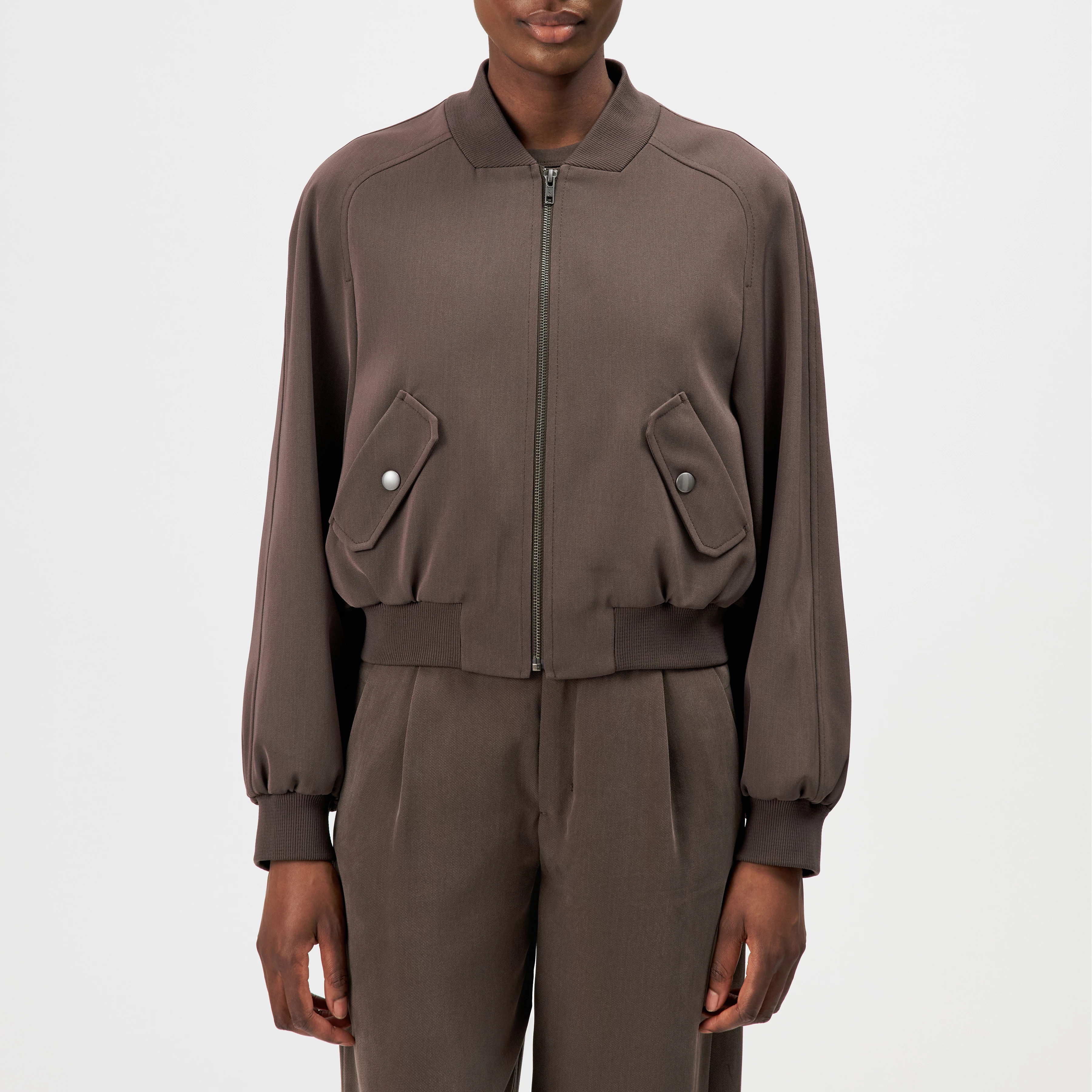 MARHAM - Blousonjacke in Techno-Gewebe - Damen - braun - Frontansicht