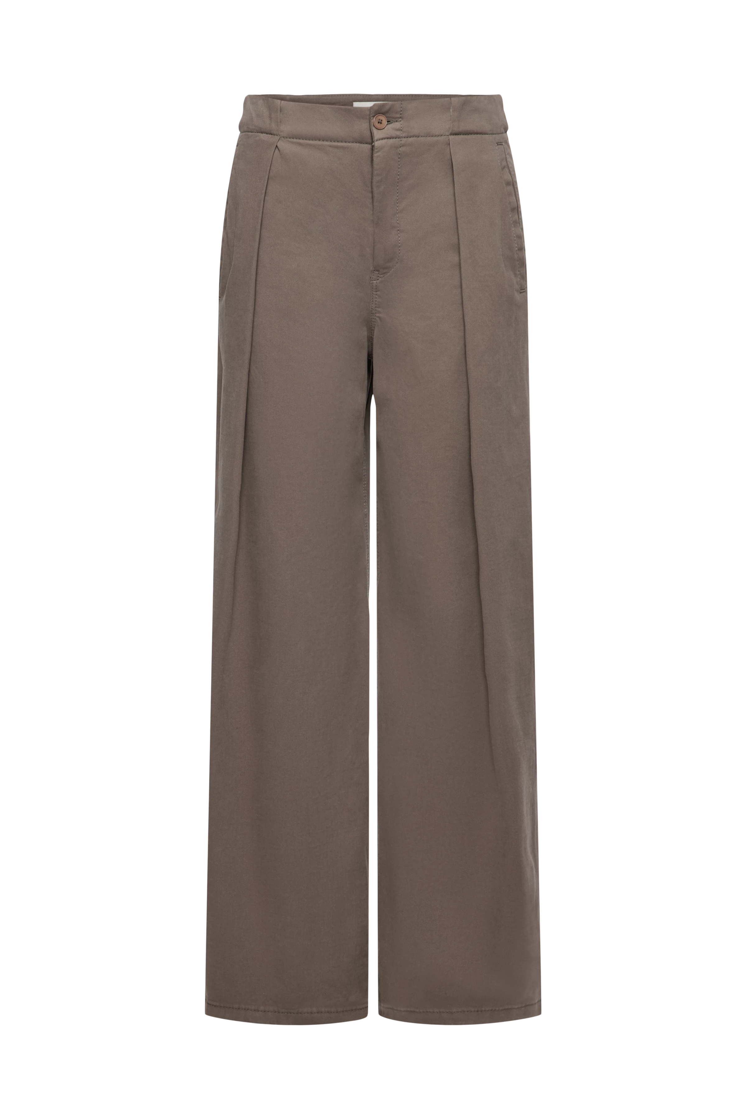 THREW - Tailored Pants in Baumwoll-Twill - Damen - braun - Freisteller Frontansicht