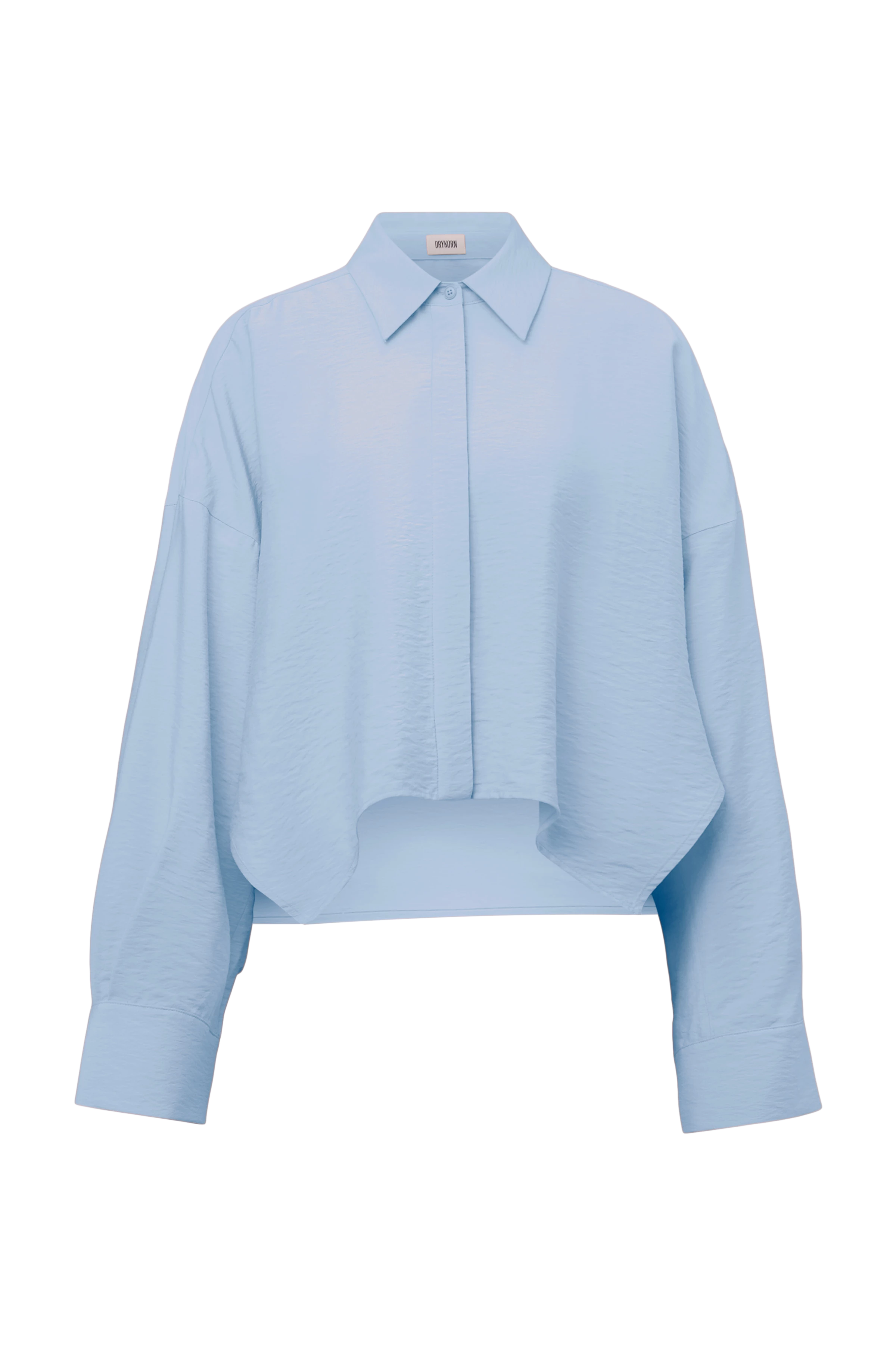 OSHIA - Oversized viscose-blend shirt blouse - women - blue - Freisteller Frontansicht