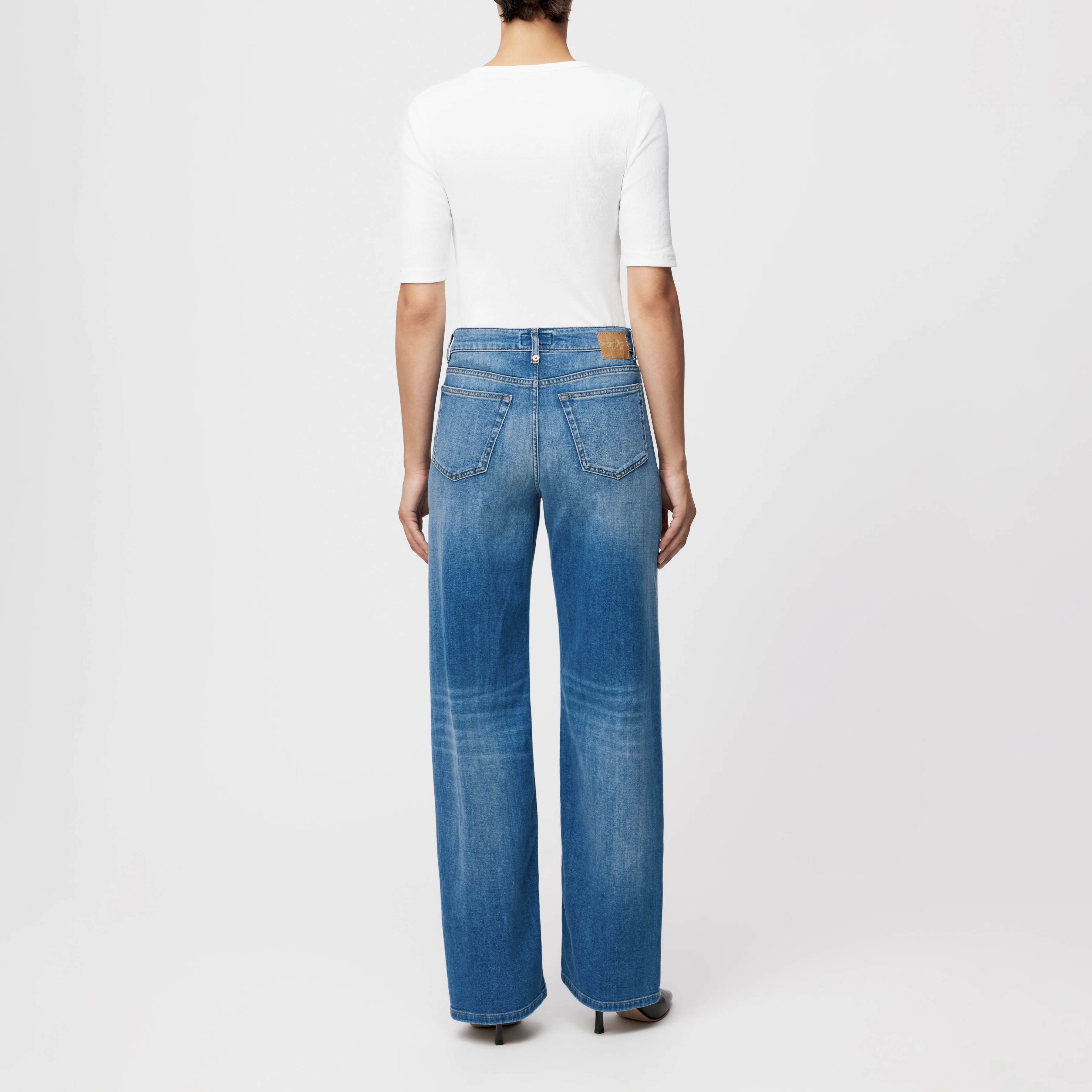 MEDLEY - Mid-waist jeans in mid-blauwe denim - dames - blauw - Rückansicht
