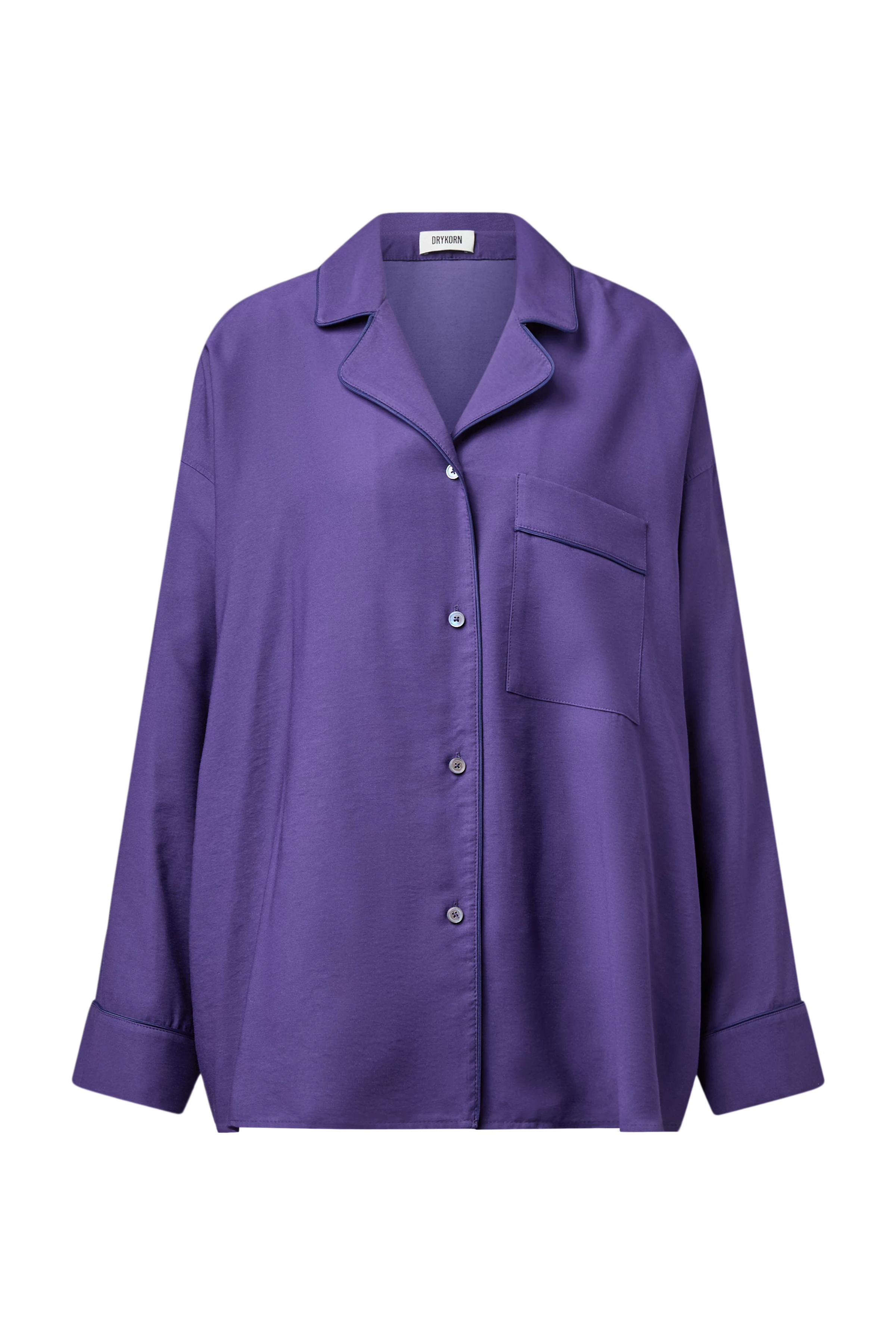 HELINA - Oversized viscose-blend shirt blouse - women - purple - Freisteller Frontansicht