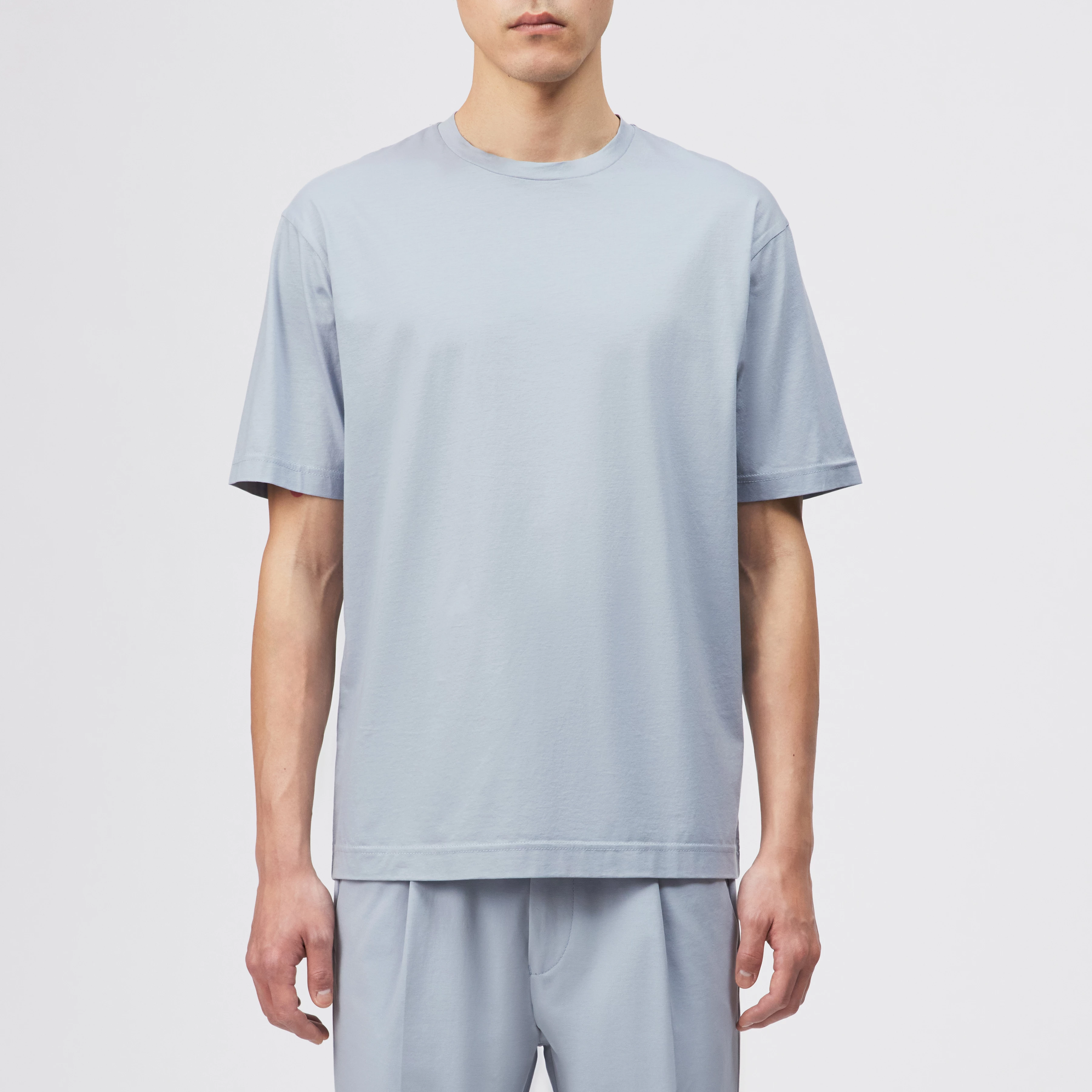 GILBERD - T-shirt in blended cotton modal - men - blue - Frontansicht