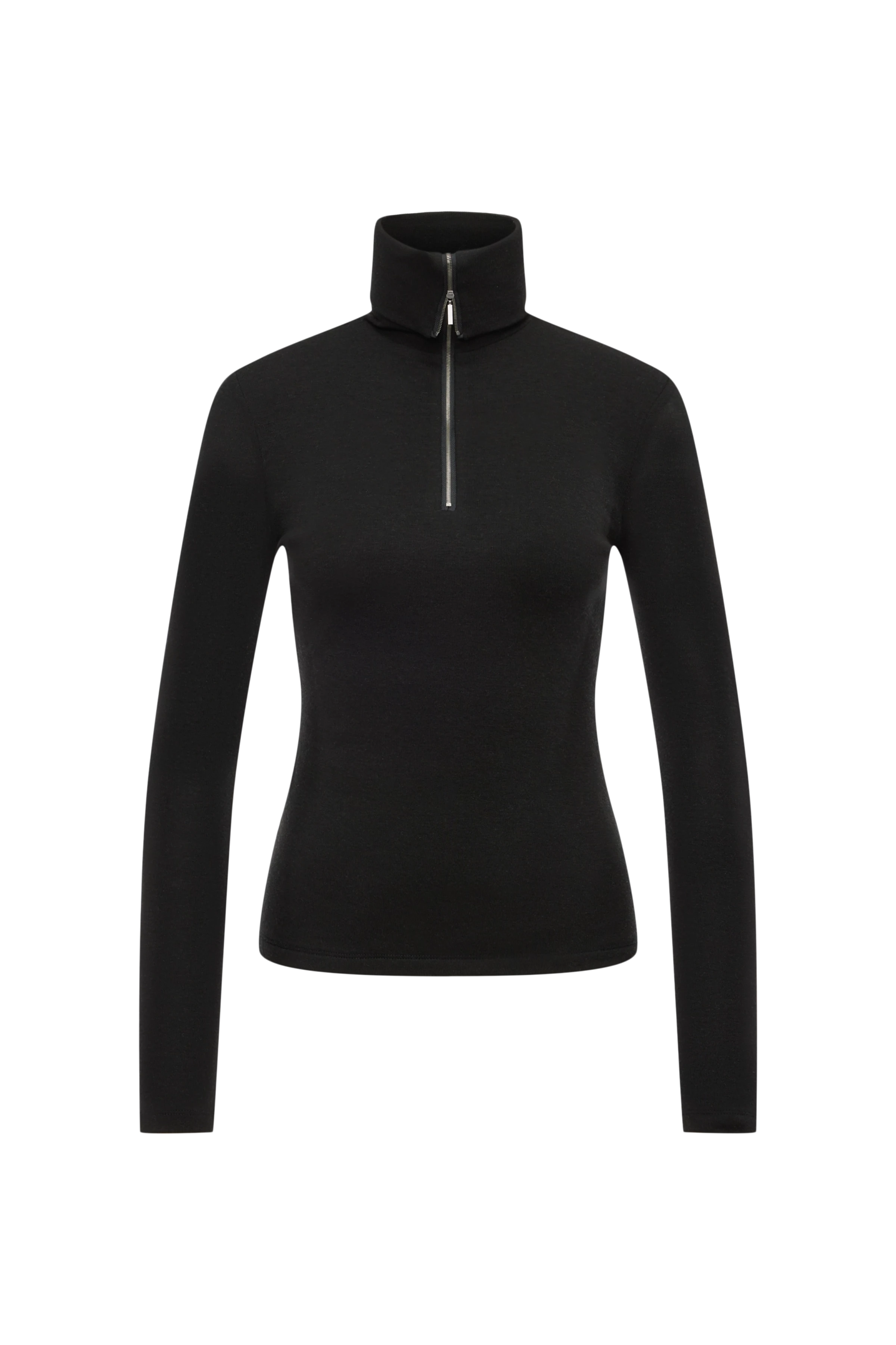 PAVIMA - Long-sleeved top in lyocell-wool blend - women - Natural Aluminium - Freisteller Frontansicht