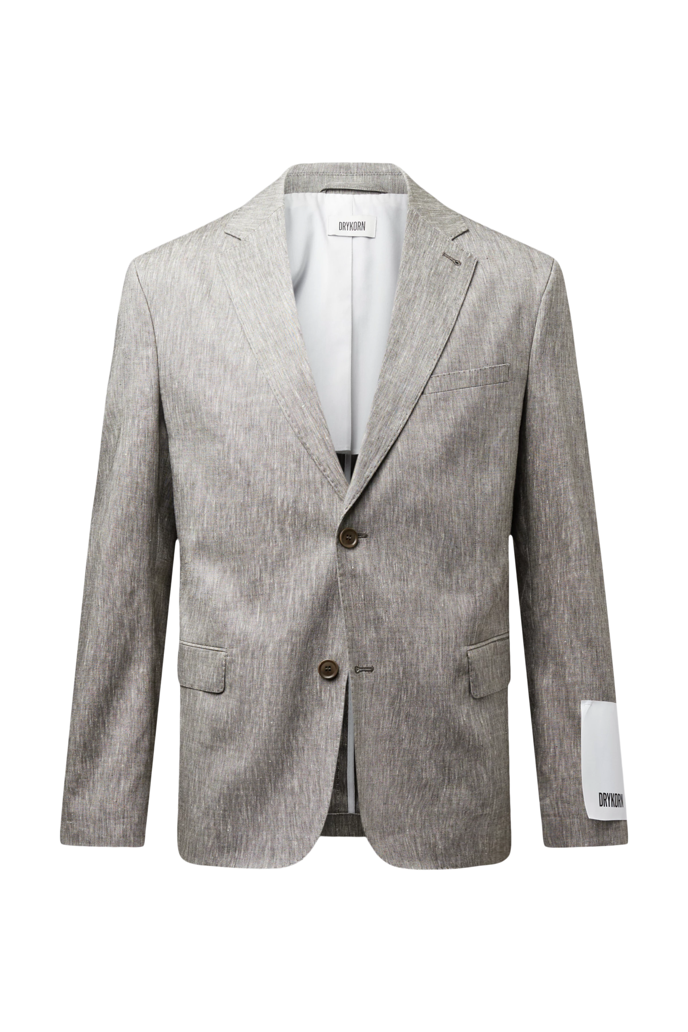 YAMES - Single-breasted jacket in linen blend - men - green - Freisteller Frontansicht