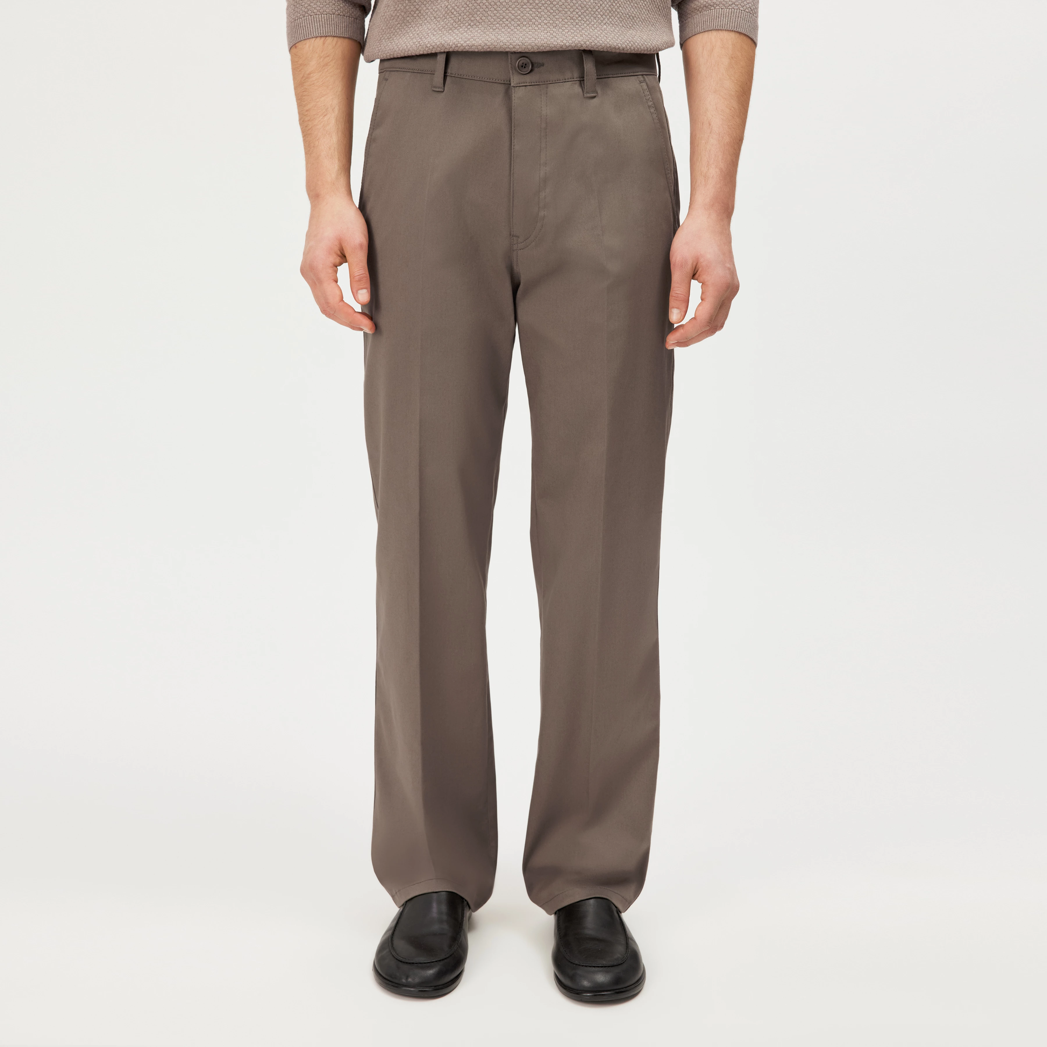 TAVIC - Modern chinos in cotton gabardine - men - brown - Frontansicht
