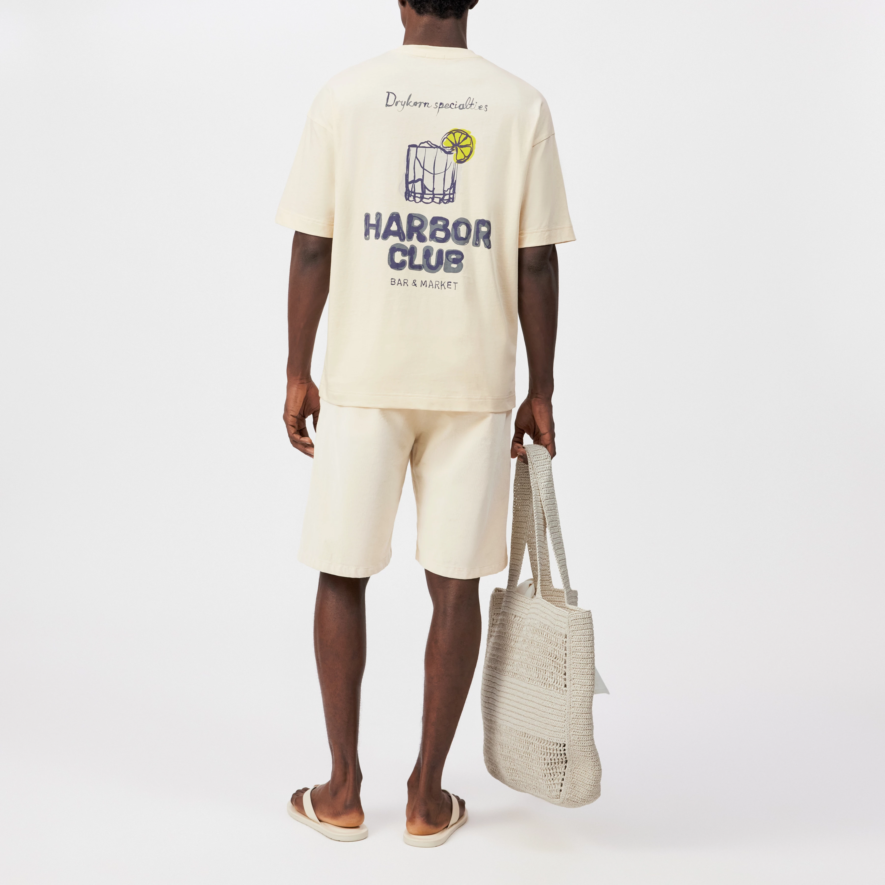 KAYRO_HC - Relaxed Fit T-Shirt in reiner Baumwolle mit Print - Herren - beige - Rückansicht