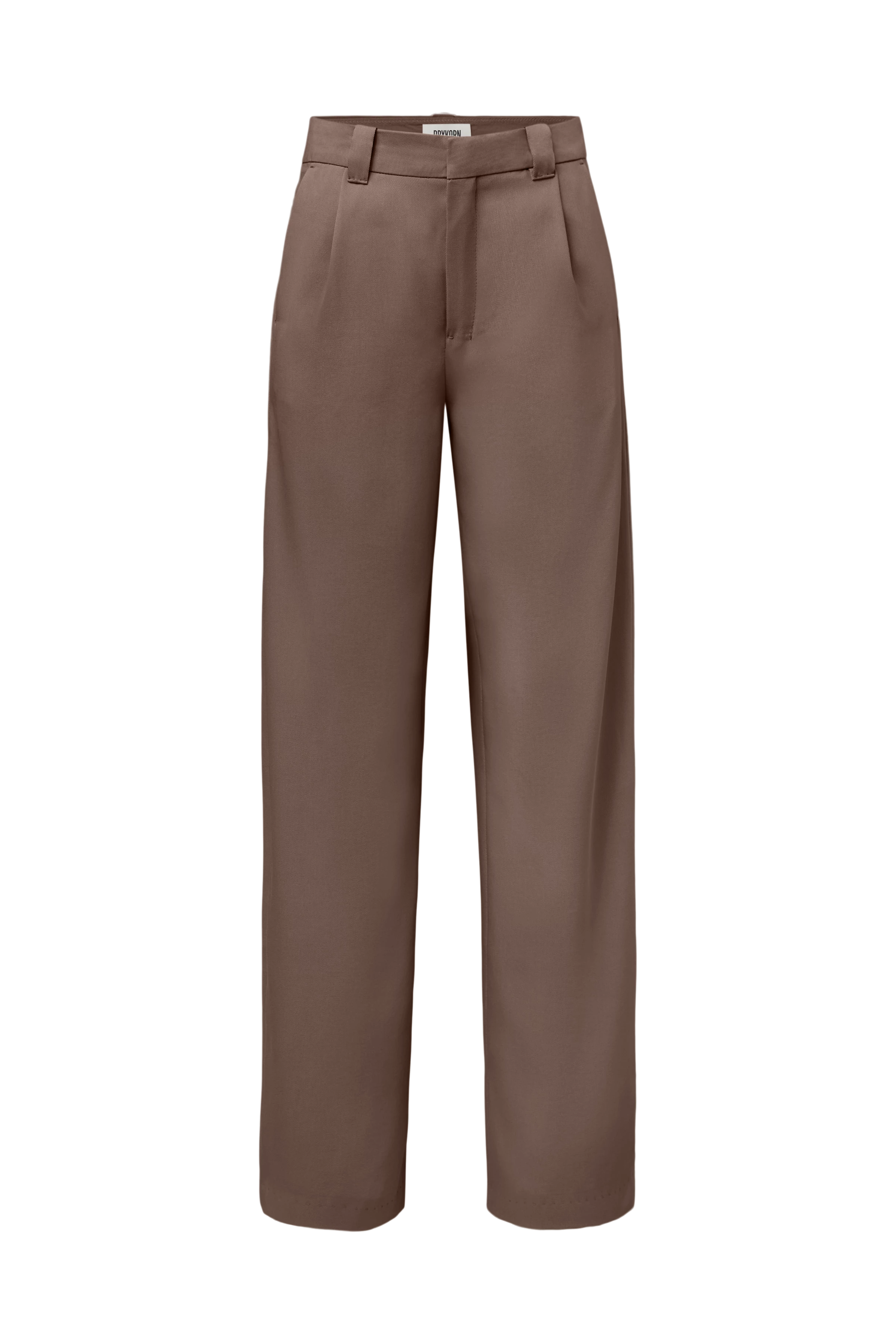 CRAWL - Pantalon à pinces en twill fluide - women - marron - Freisteller Frontansicht