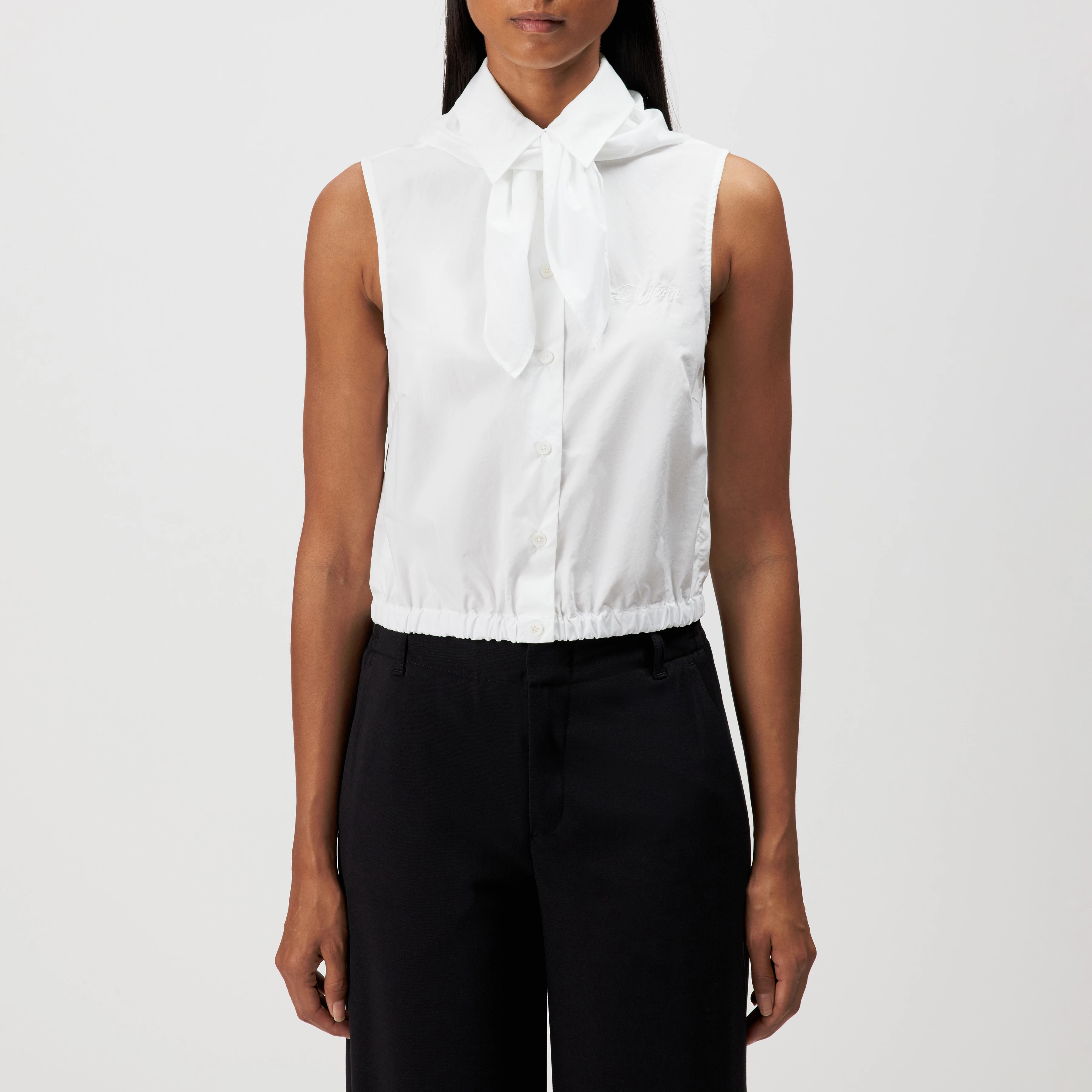 TIRIEL - Blouse sans manches coupe classique en coton pur - women - blanc - Frontansicht